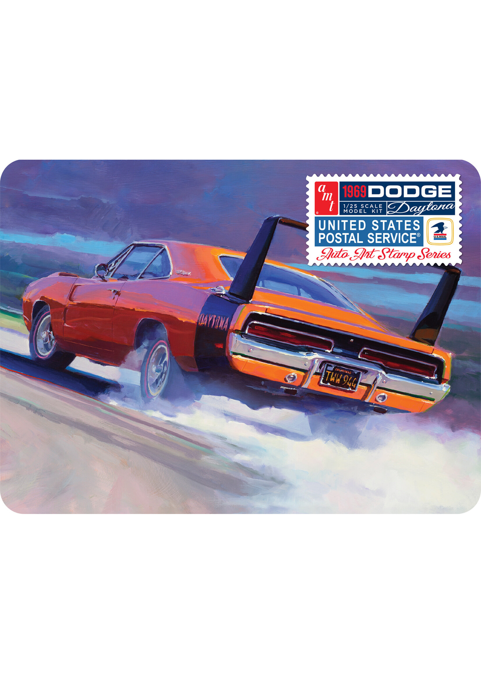 AMT AMT1232 1969 Dodge Charger Daytona Usps Stamp Series Collector Tin (1/25)