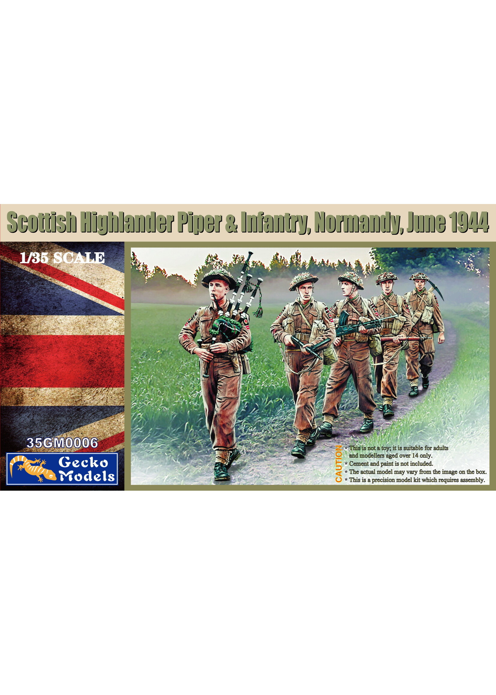 Gecko ***GEK35GM0006 Scottish Highlander Piper and Infantry Normandy June 1944 (1/35)