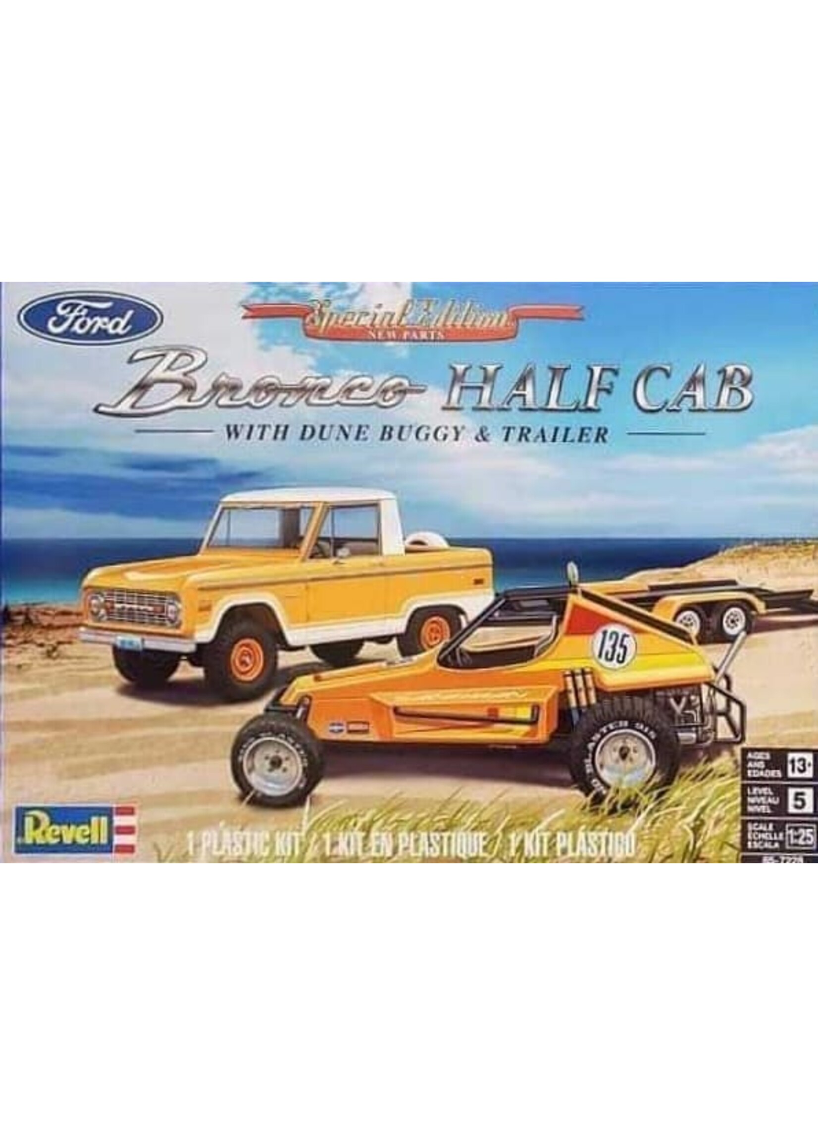 Revell REV7228 Ford Bronco Half Cab with Dune Buggy & Trailer (1/25)