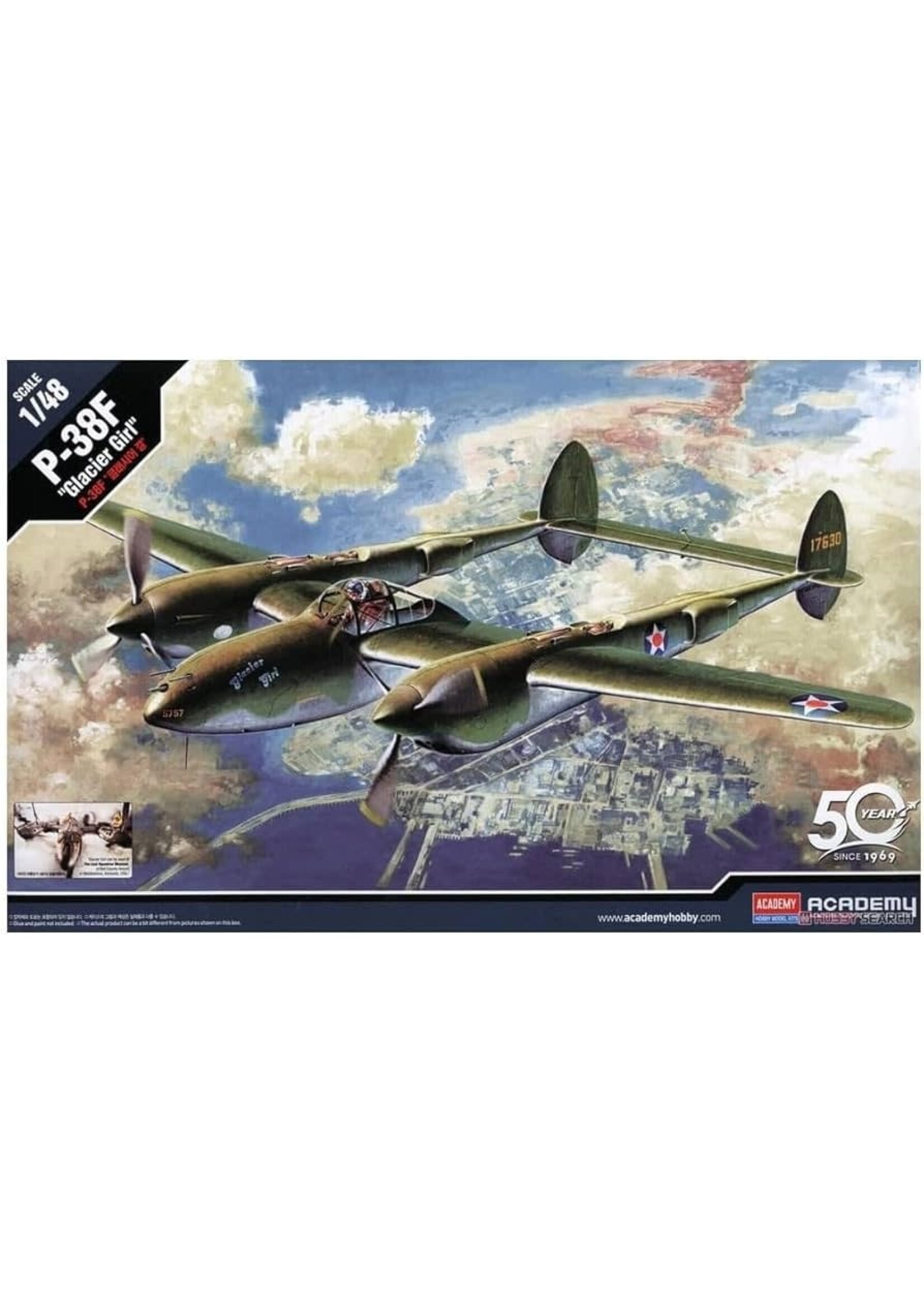 Academy ***ACA12208 P-38F Lightning  Glacier Girl (1/48)