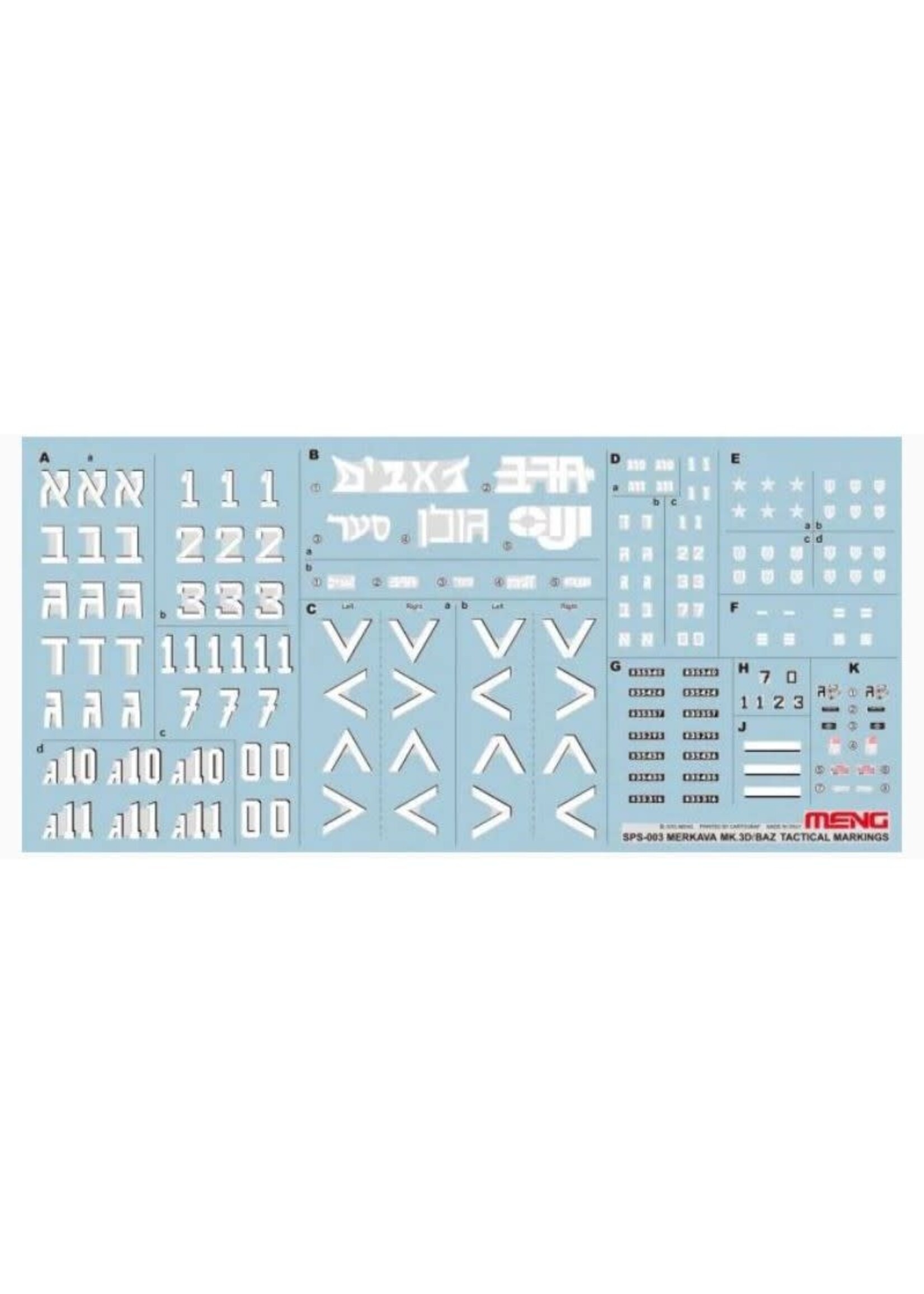 MENG ***zMENGSPS003 Merkava Mk.3D/BAZ Tactical Markings (1/35)