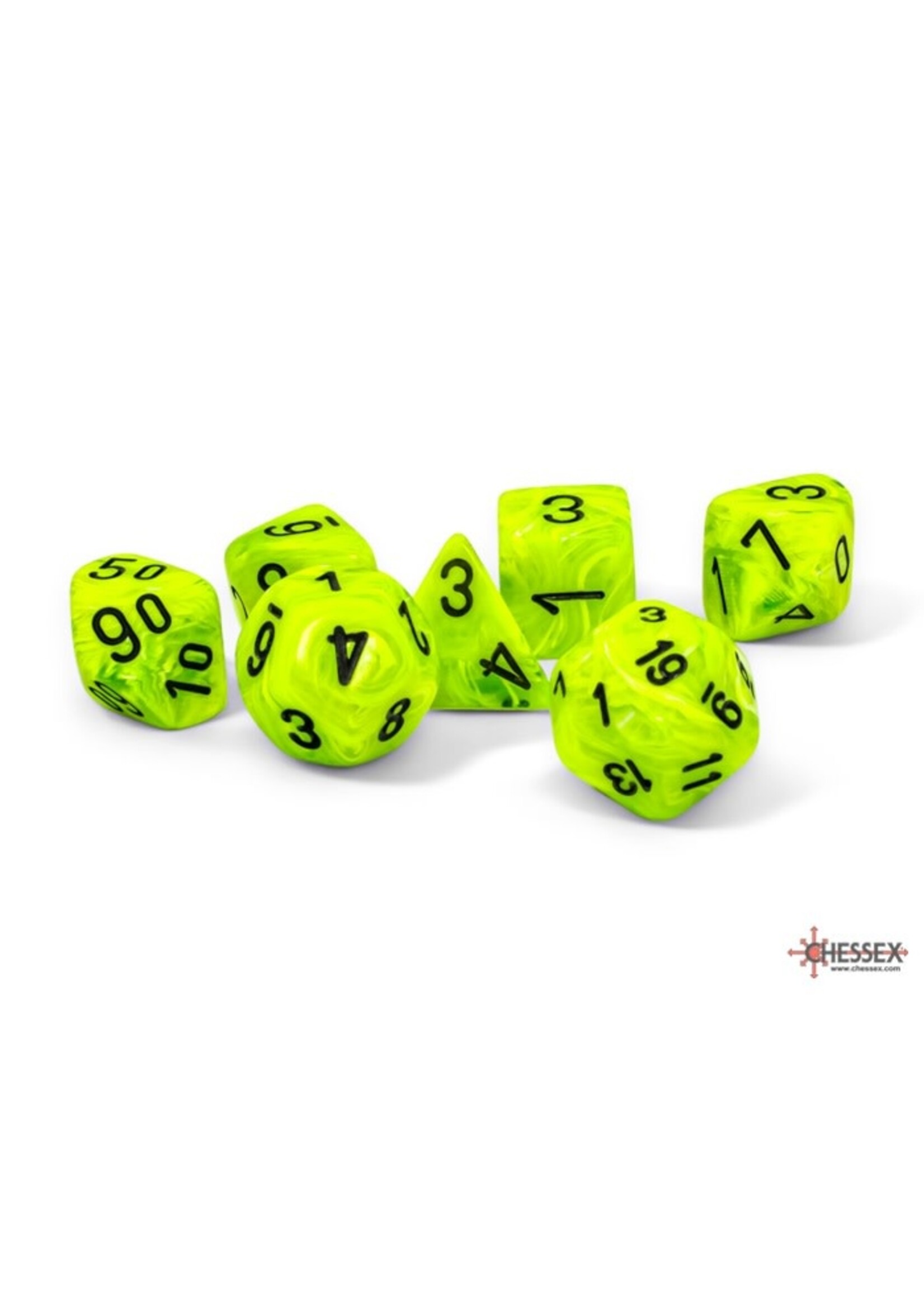 Chessex Dice RPG 22430 7pc Vortex MegaHedral Bright Green/Black