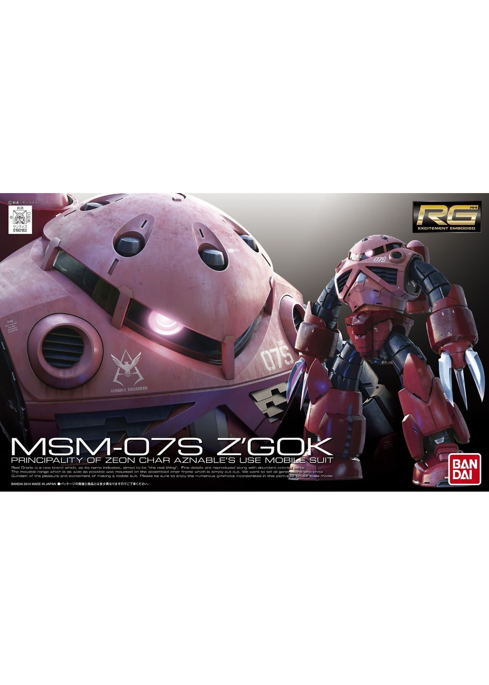 Bandai BNDAI2247112 RG #16 MSM-07S Char's Z'Gok Gundam (1/144)