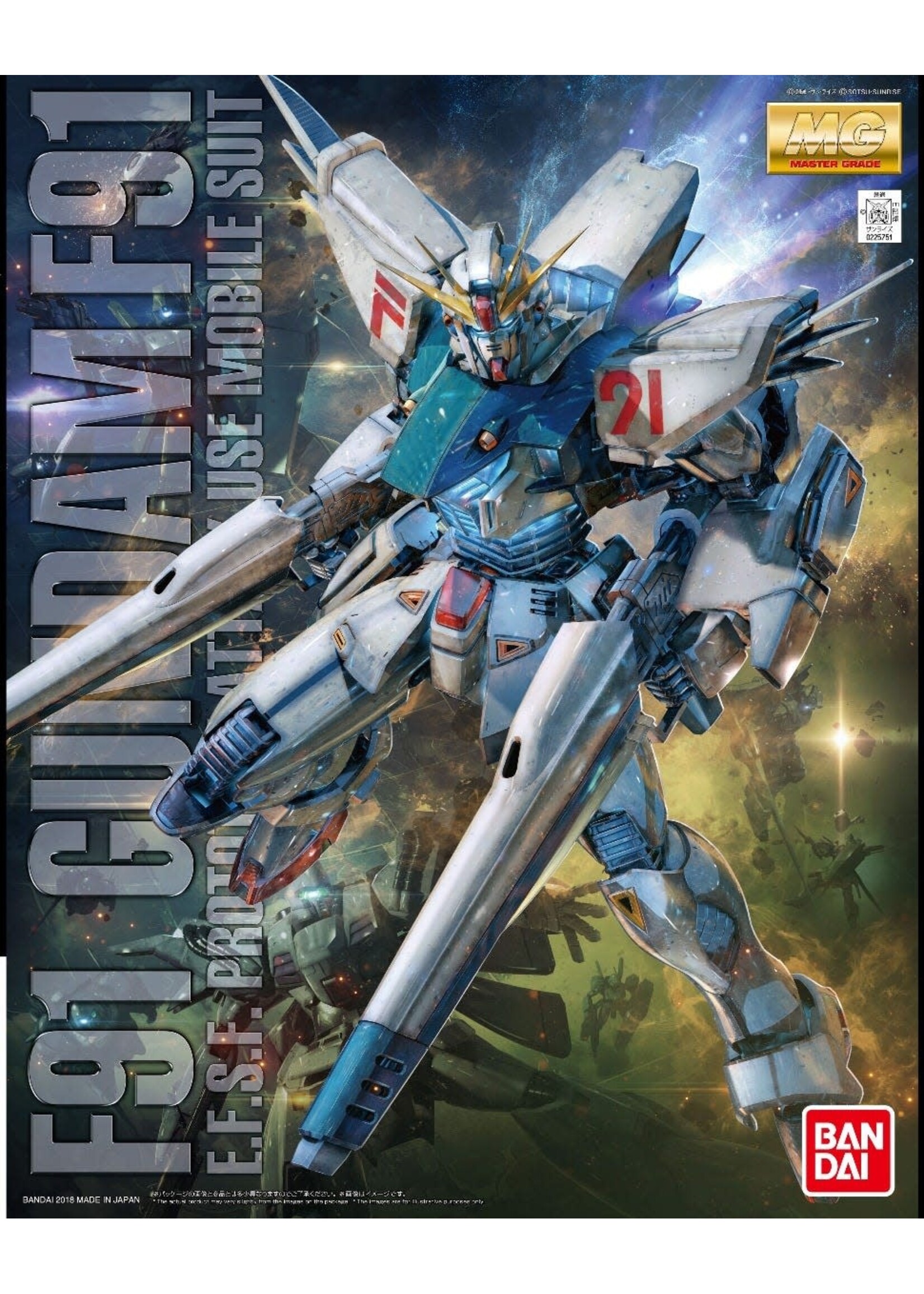 Bandai BNDAI2381810 MG Gundam F91 (Ver 2.0) Gundam F91 (1/100)