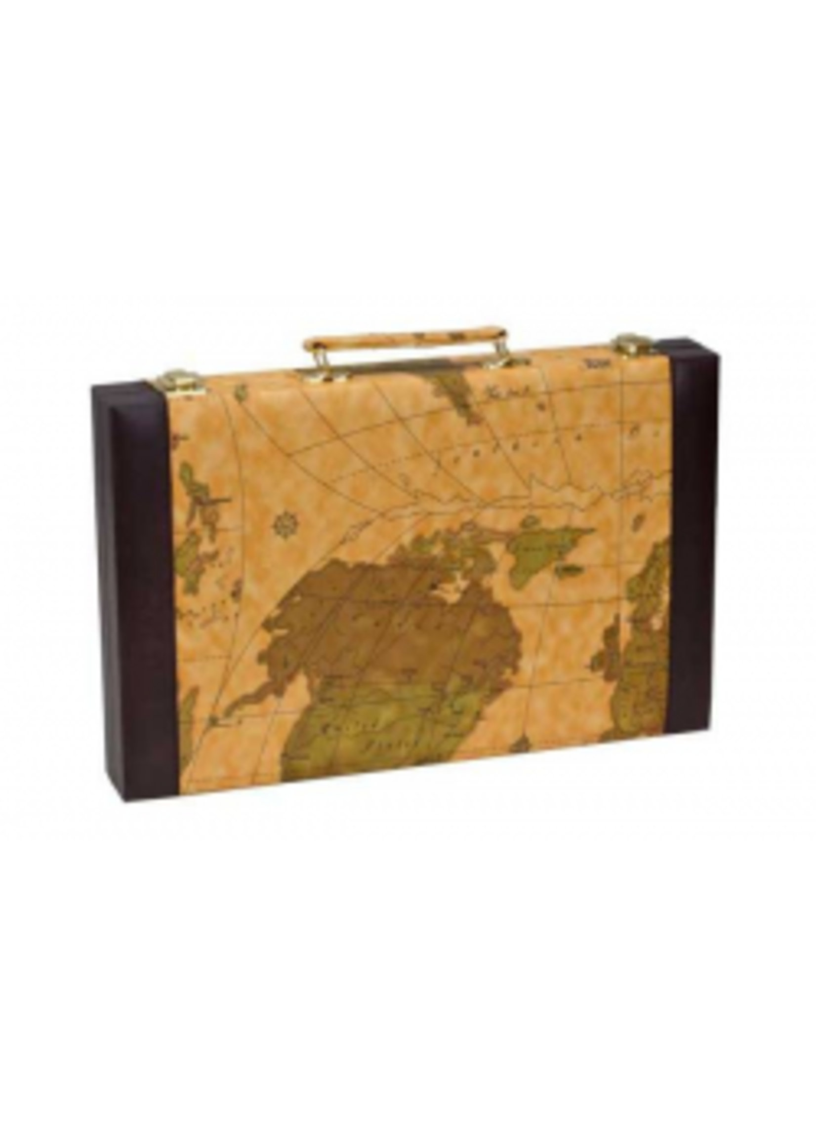 Backgammon 15" Vinyl Case Tan Map