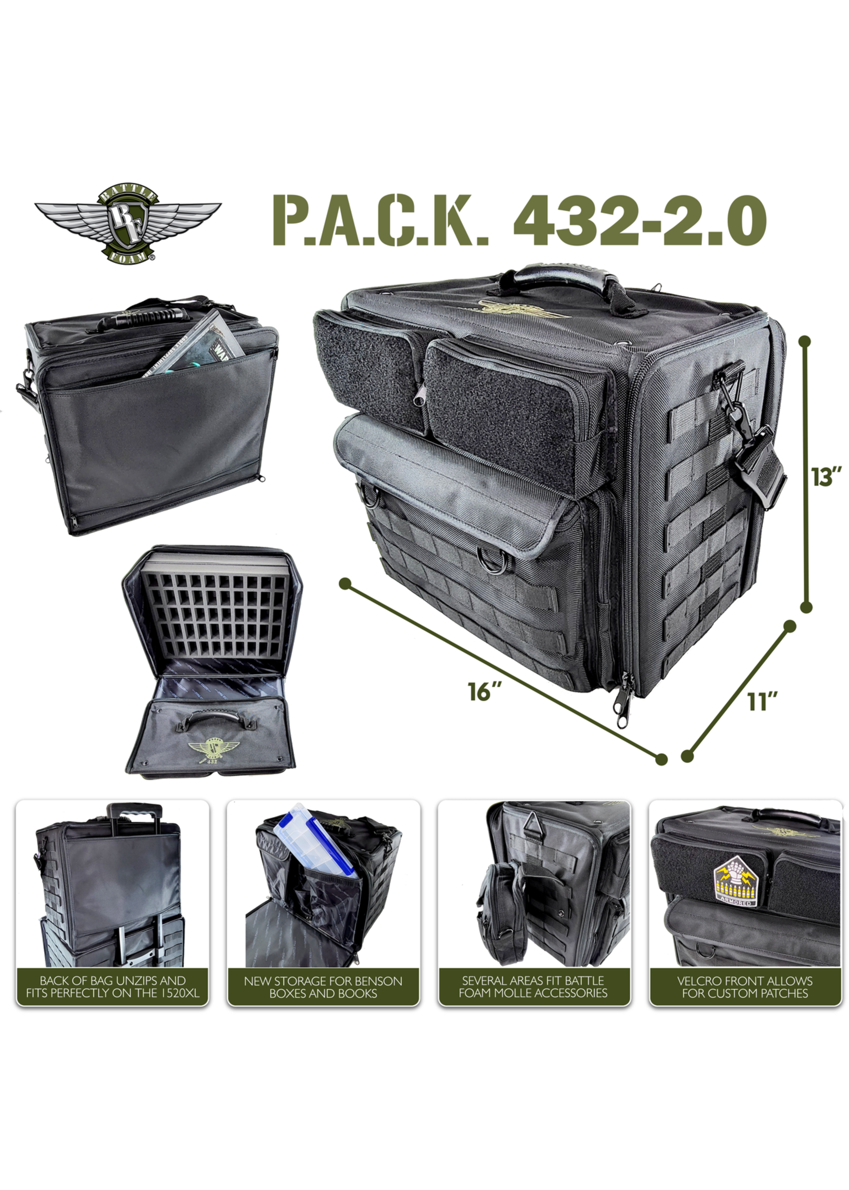 Battle Foam Miniatures Case PACK 432 Version 2 Horizontal Pluck Foam Load Out Black
