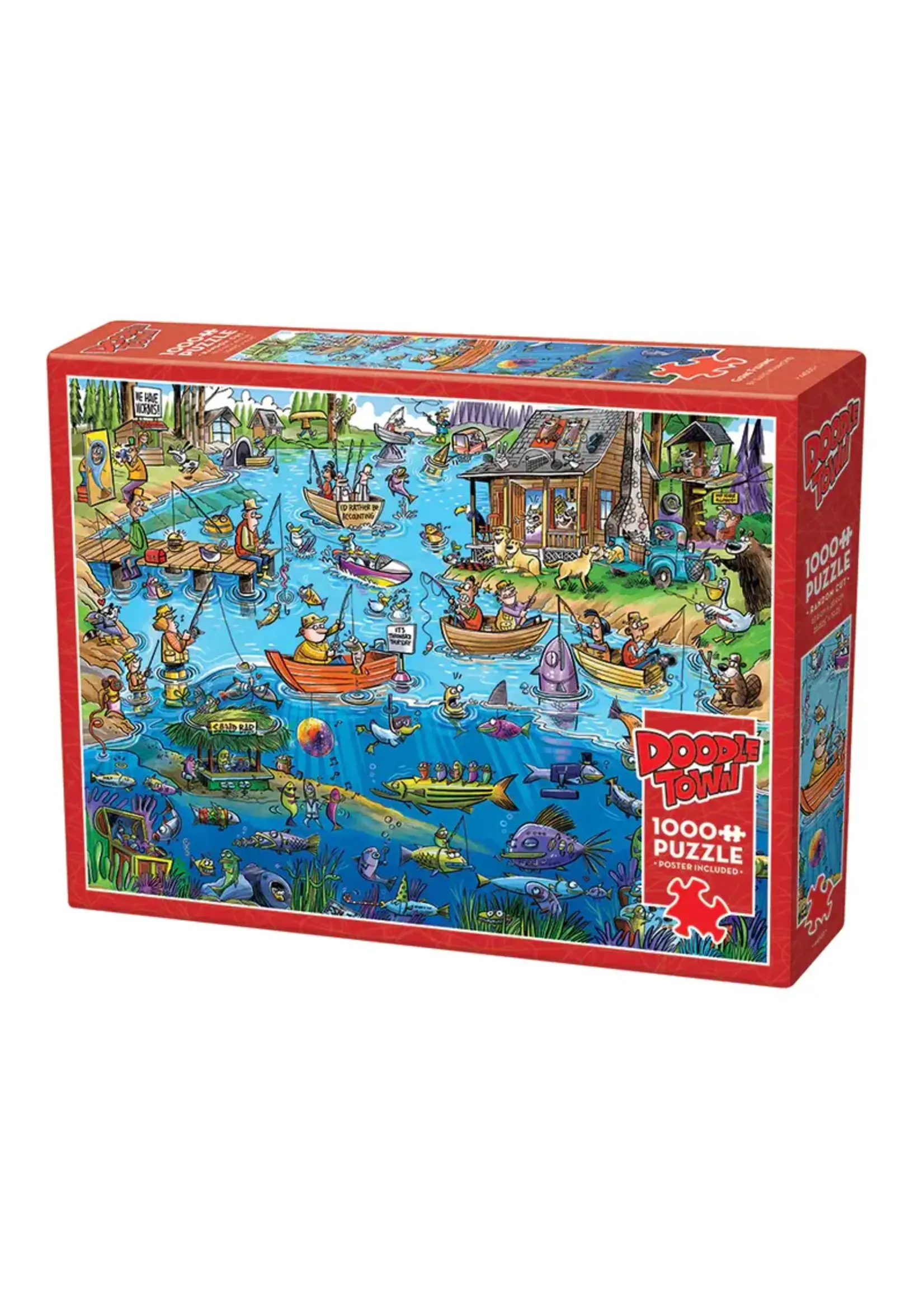 Cobble Hill CH44503 Doodle Town Gone Fishing (Puzzle1000)