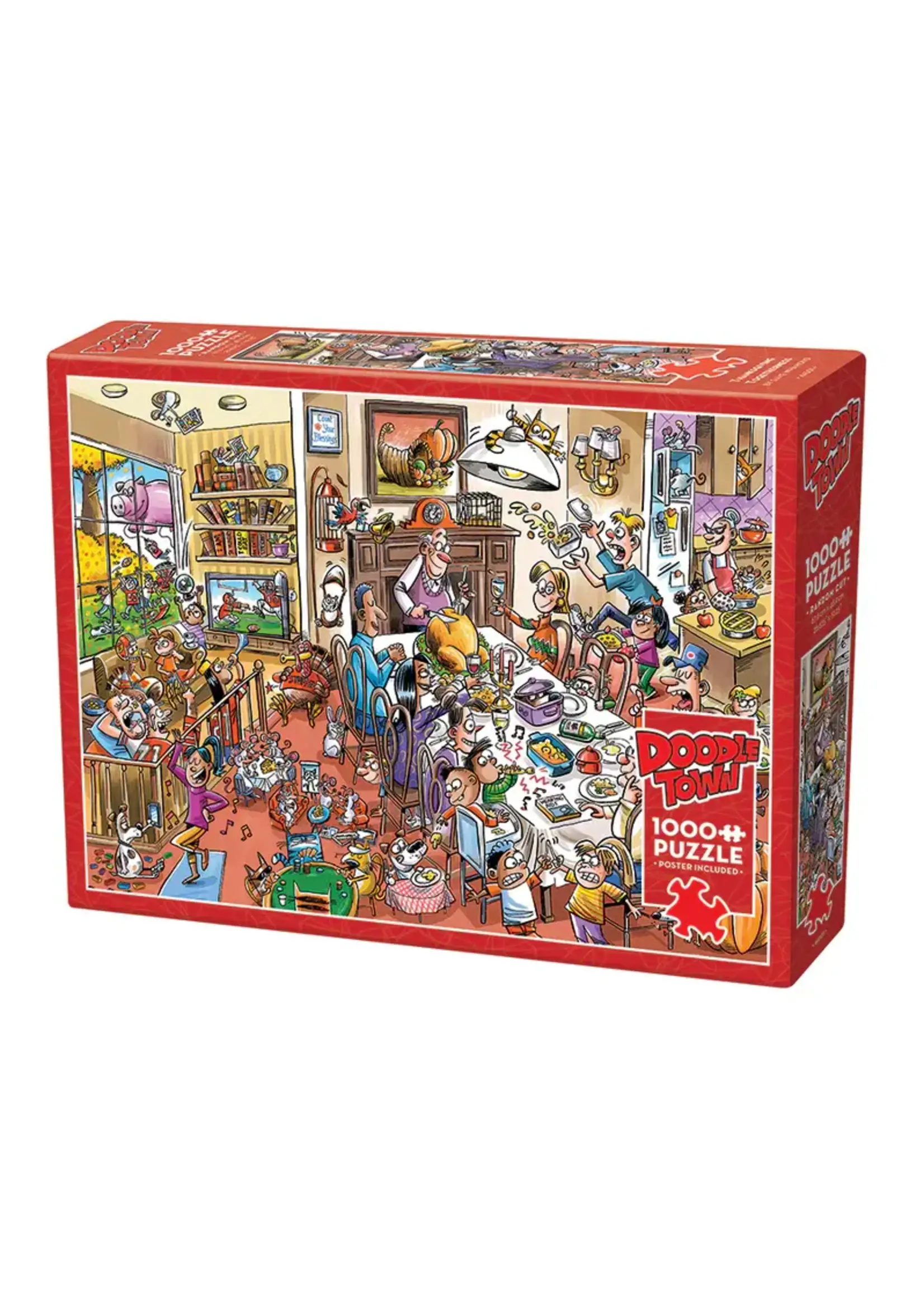 Cobble Hill CH44501 DoodleTown Thanksgiving Togetherness (Puzzle1000)