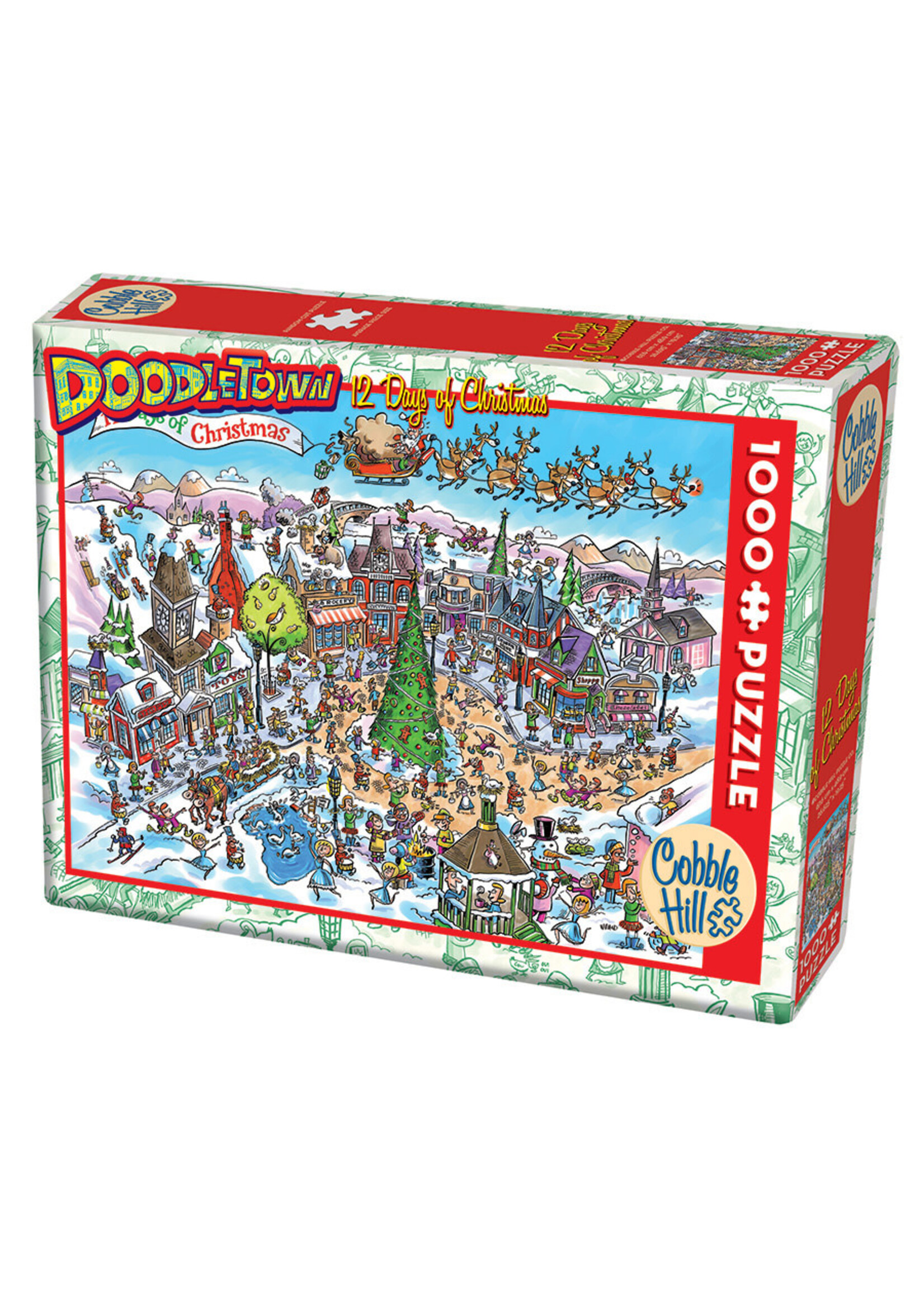 Cobble Hill CH44508 DoodleTown 12 Days of Christmas (Puzzle1000)
