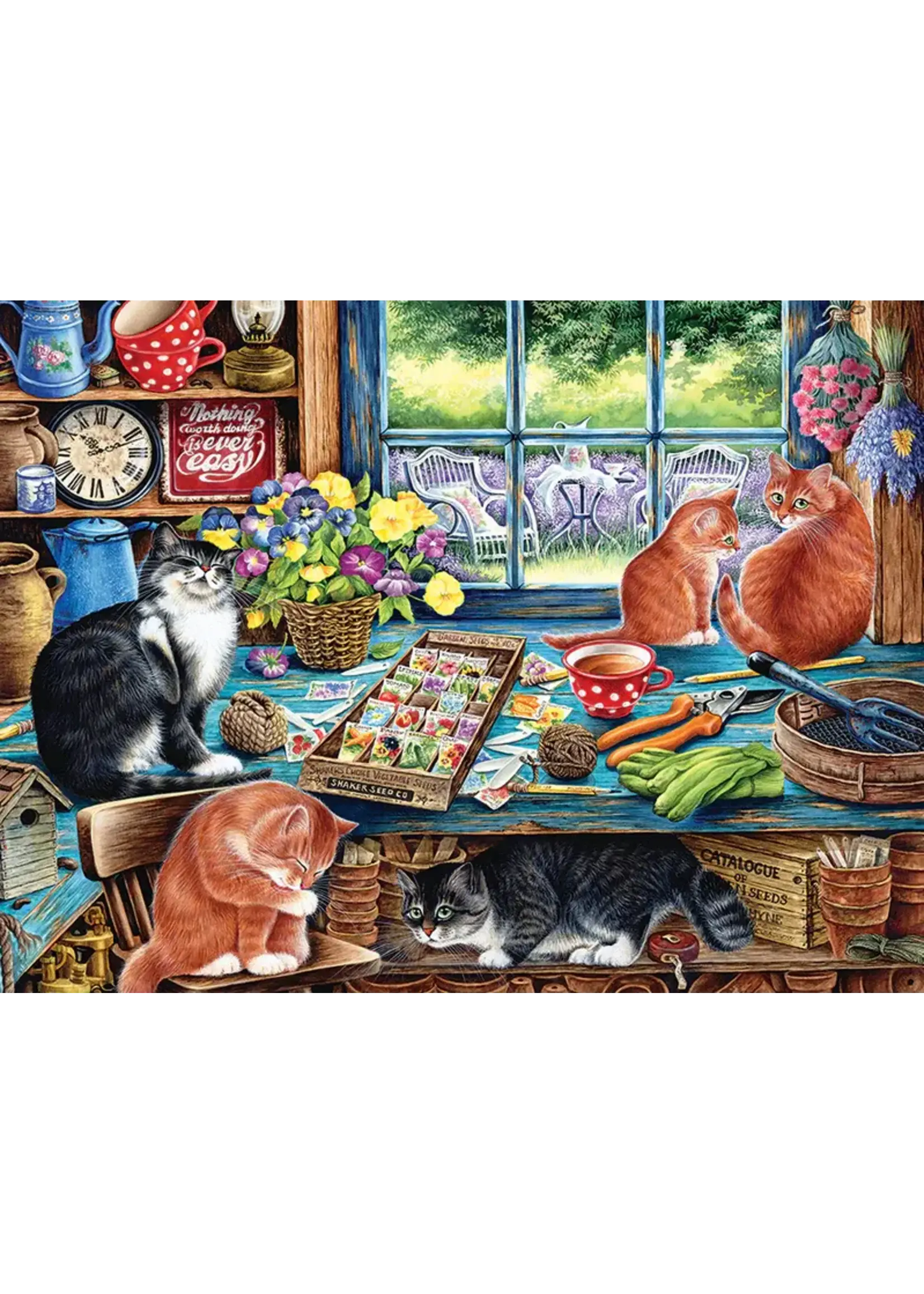 Cobble Hill CH58872 Garden Shed Cats (TrayPuzzle35)