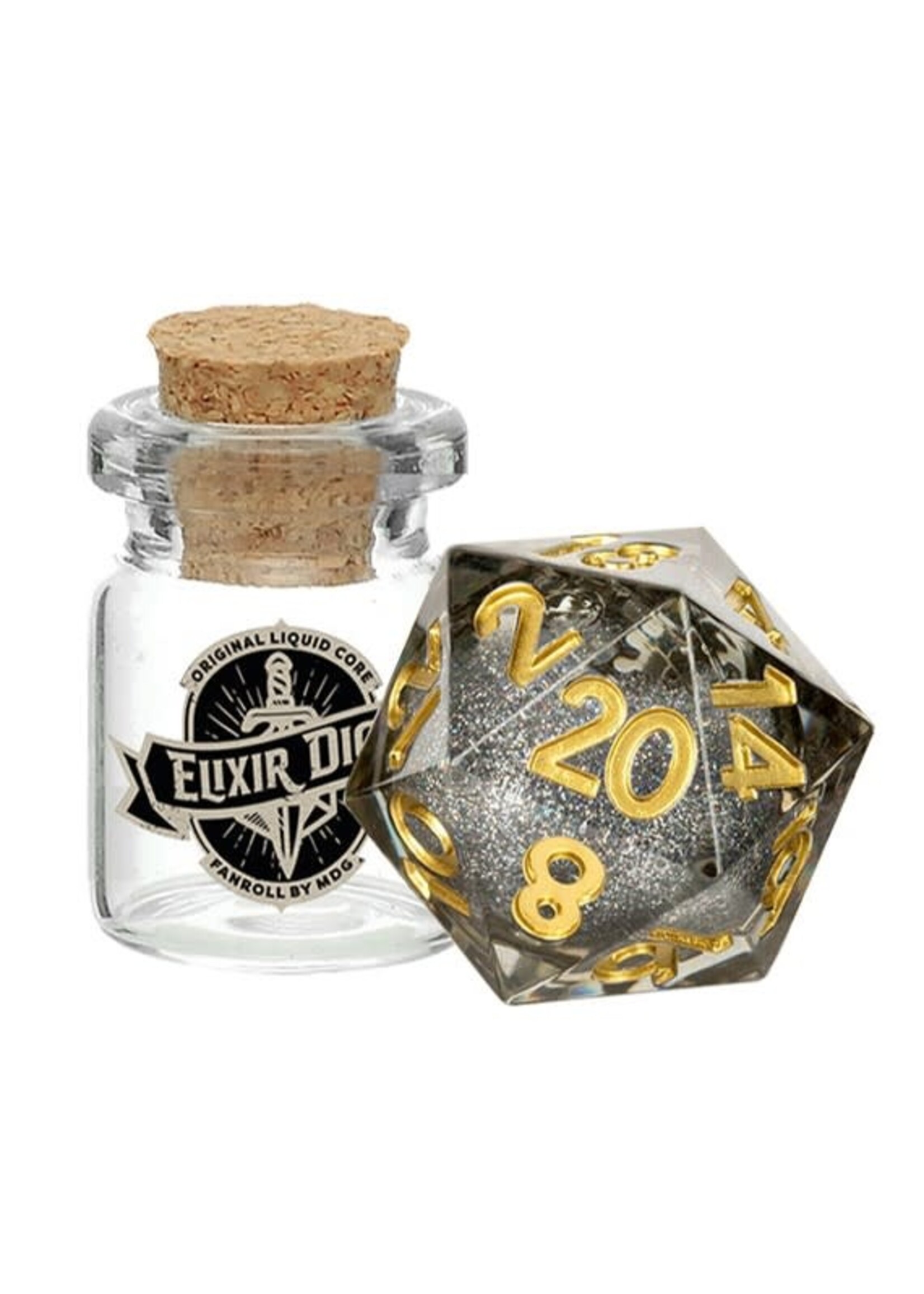 FanRoll Dice RPG 95320 1pc D20 Liquid Core Vanishing Oil