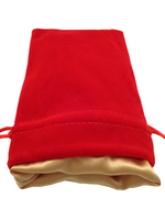 FanRoll Dice Bag 9001 Velvet Red with Gold Satin 4x6 inch