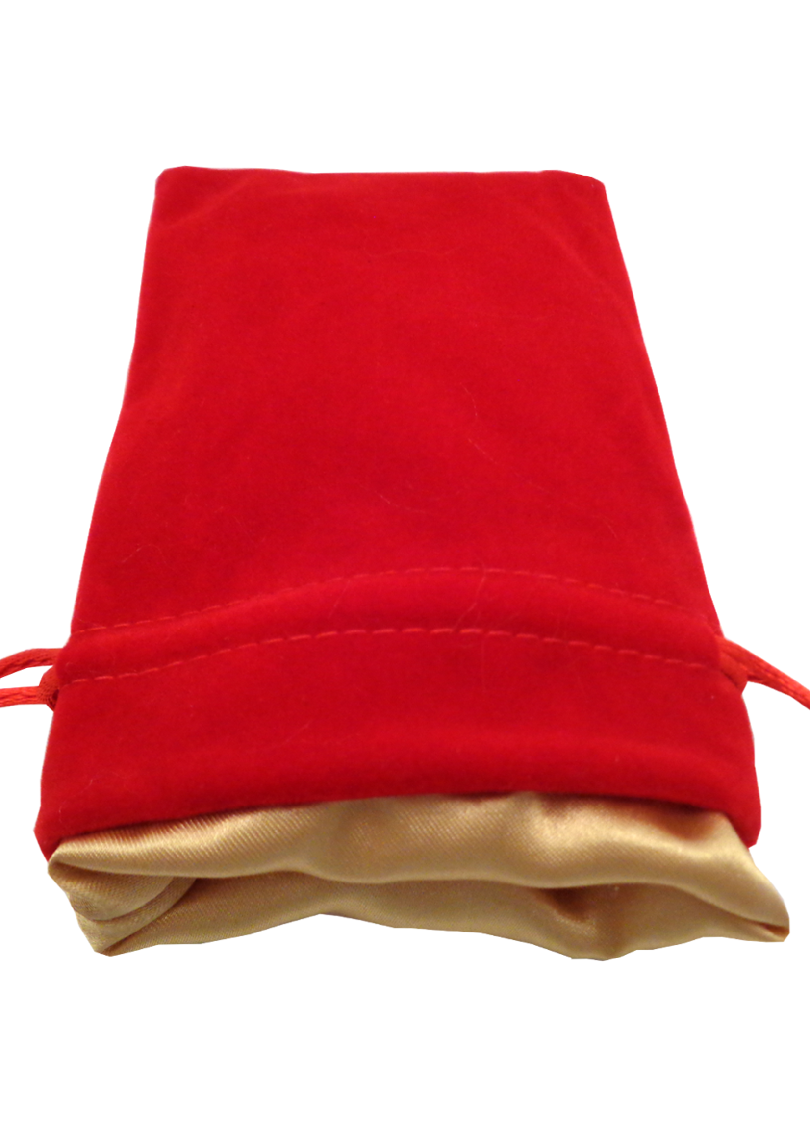 FanRoll Dice Bag 9001 Velvet Red with Gold Satin 4x6 inch