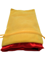 FanRoll Dice Bag 9006 Velvet Gold with Red Satin 4x6 inch