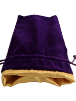 FanRoll Dice Bag 9007 Velvet Purple with Gold Satin 4x6 inch