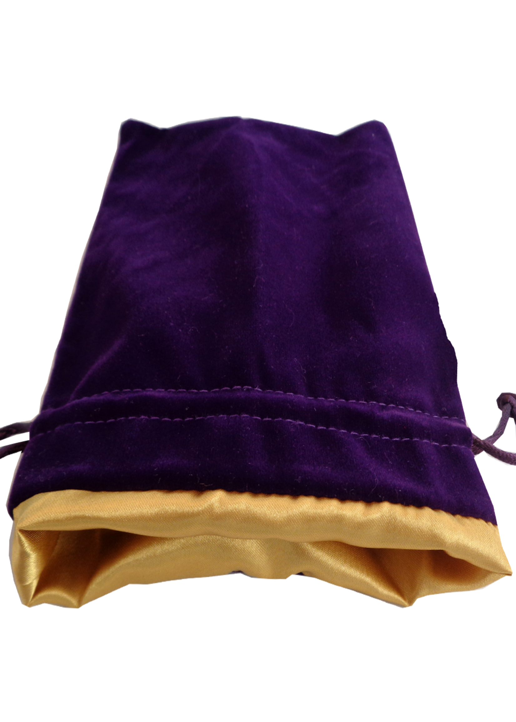 FanRoll Dice Bag 9007 Velvet Purple with Gold Satin 4x6 inch