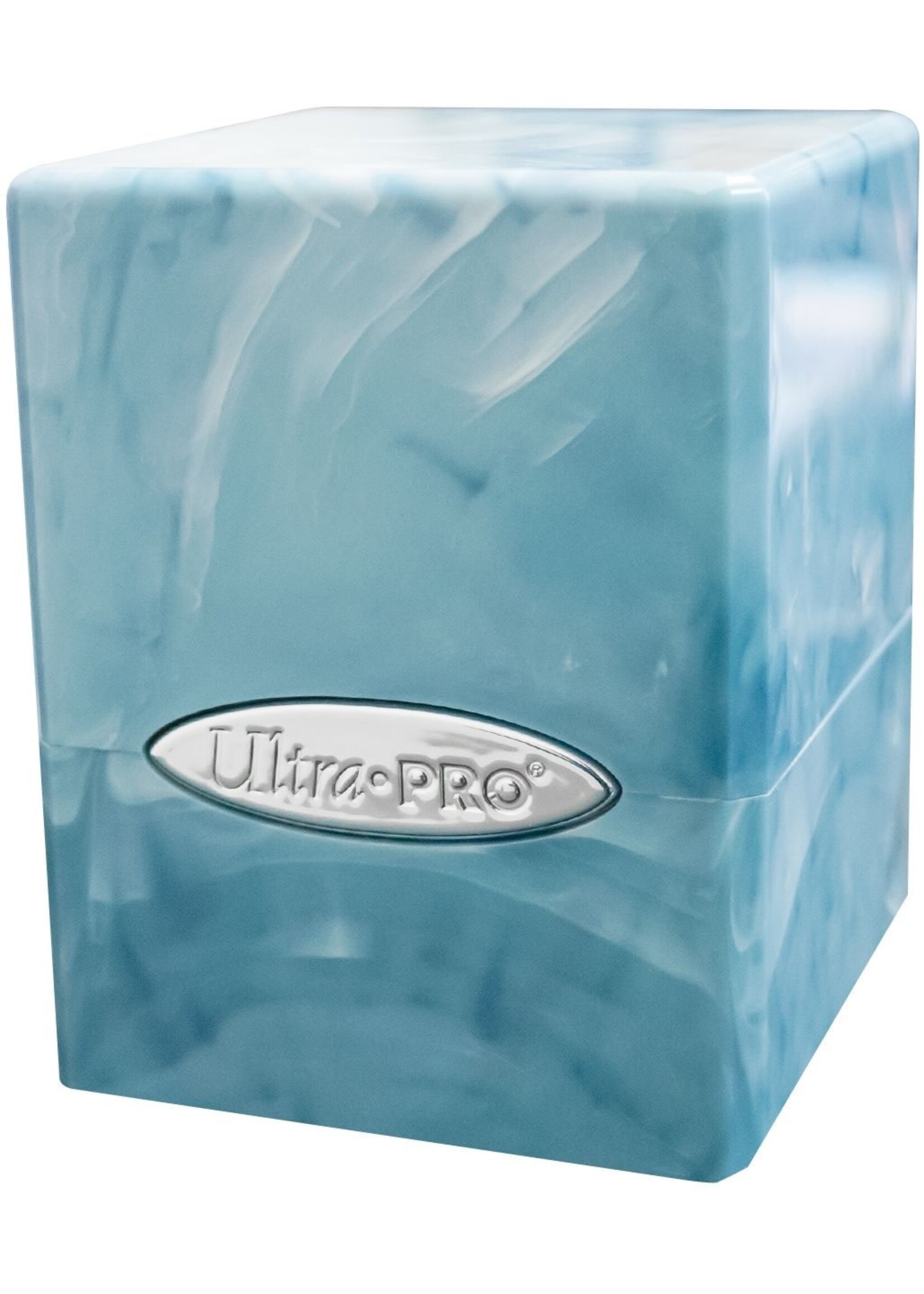 Ultra Pro Deck Box 16354 Satin Cube Light Blue/White 100+