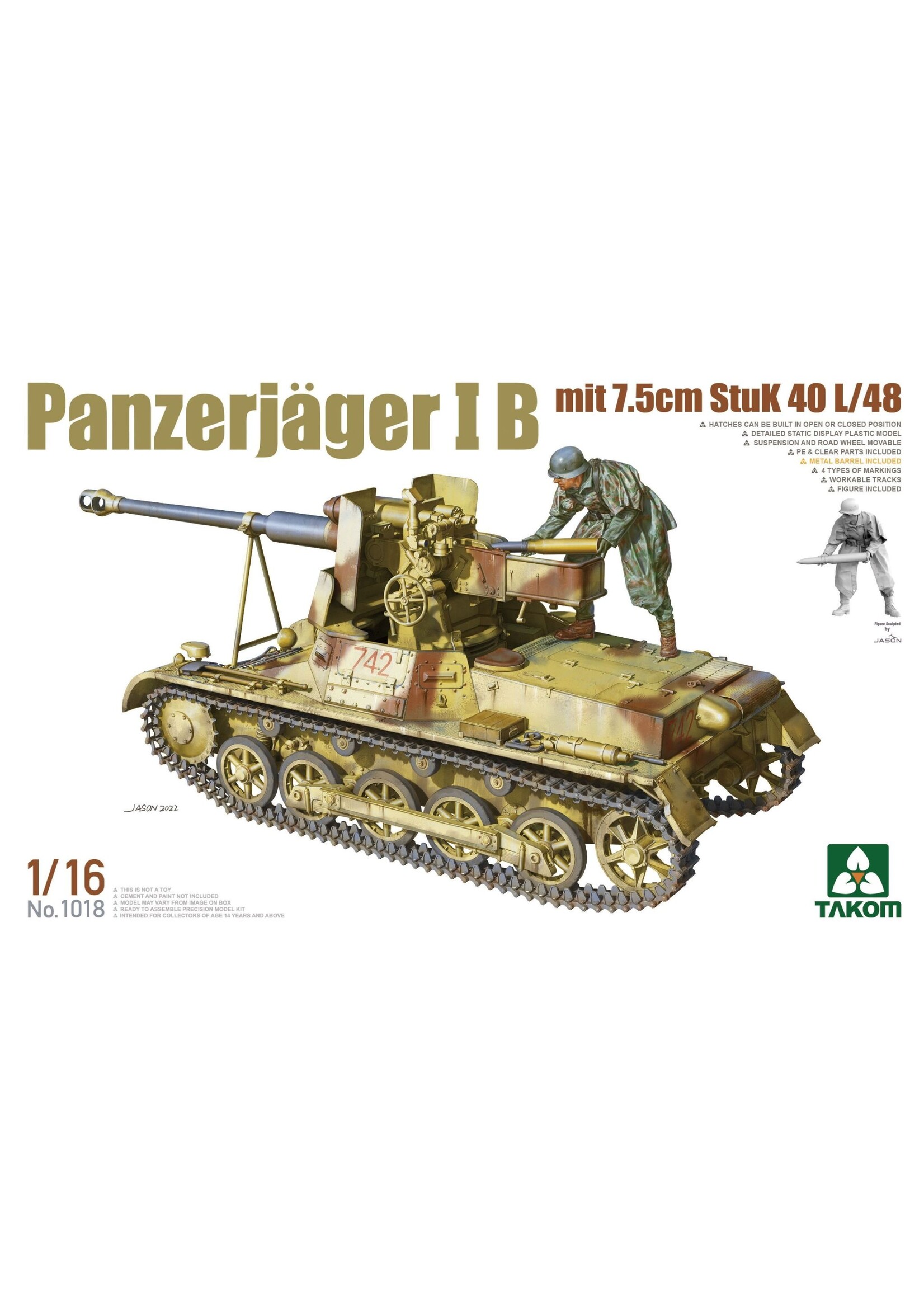 Takom TAK1018 Panzerjager 1B with 7.5cm StuK 40 L/48 (1/16)