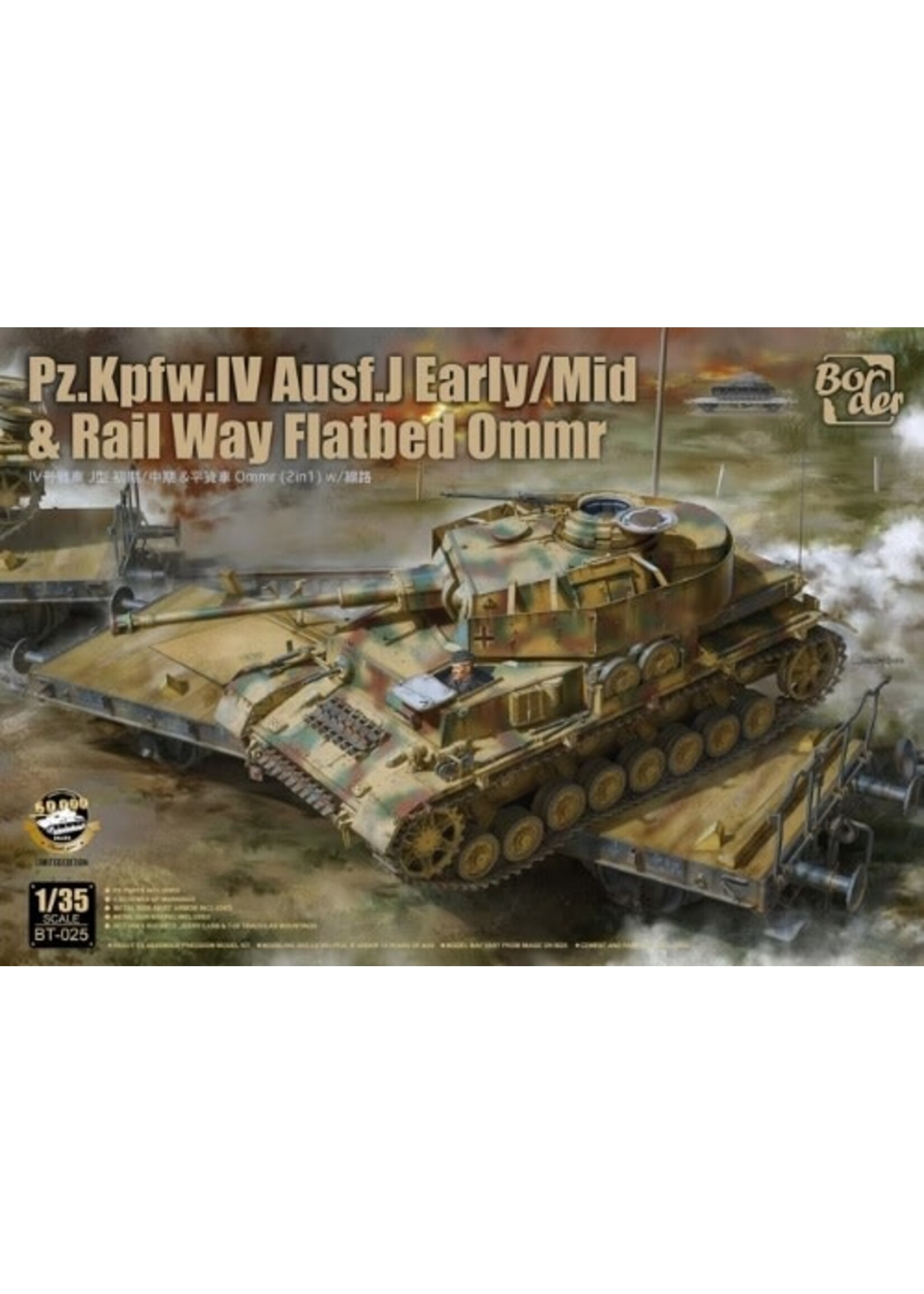 Border BORBT025 Pz.Kpfw.IV Ausf.J Early/Mid with Rail Flatbed Ommr (1/35)
