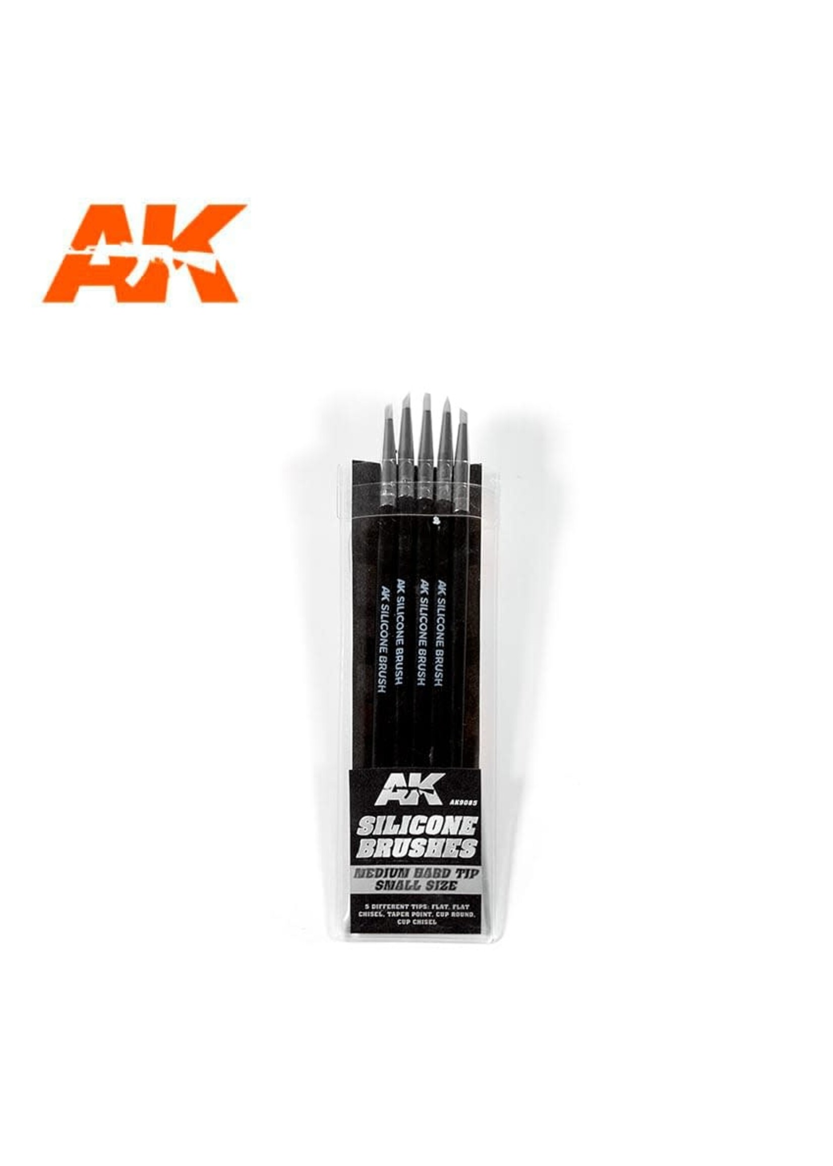 AK Interactive AK-9085 Silicone Brushes Medium Hard Tip (5pc)
