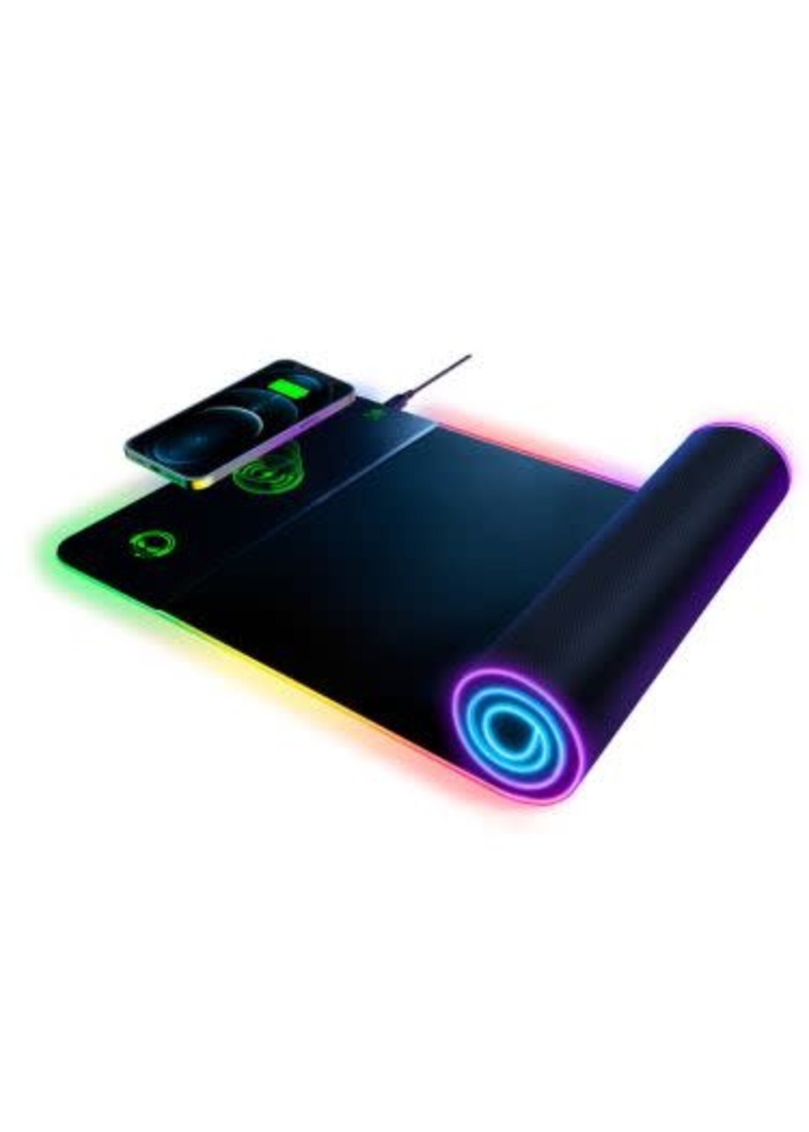 HyperGear HyperGear Gaming Mouse Pad XL RGB LED 11 Modes with Qi Charge Pad 15w Fast Charge  with USB-C Cable