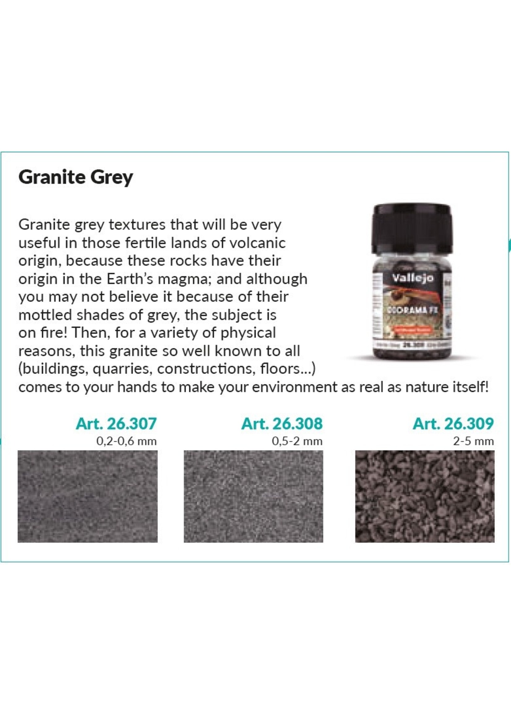 Vallejo VAL26307 Granite Grey 0.2-0.6mm (35ml)