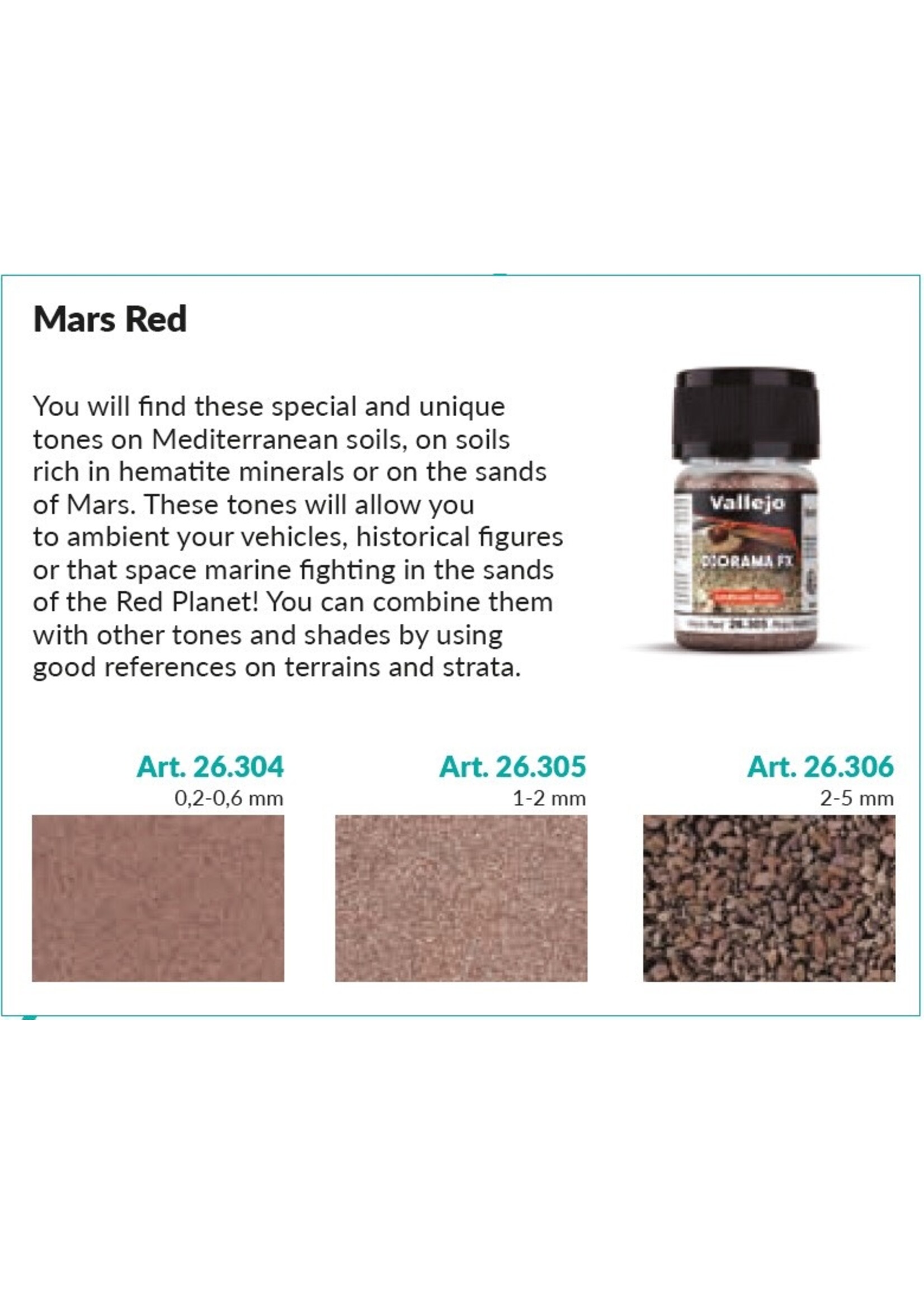 Vallejo VAL26306 Mars Red 2-5mm (35ml)