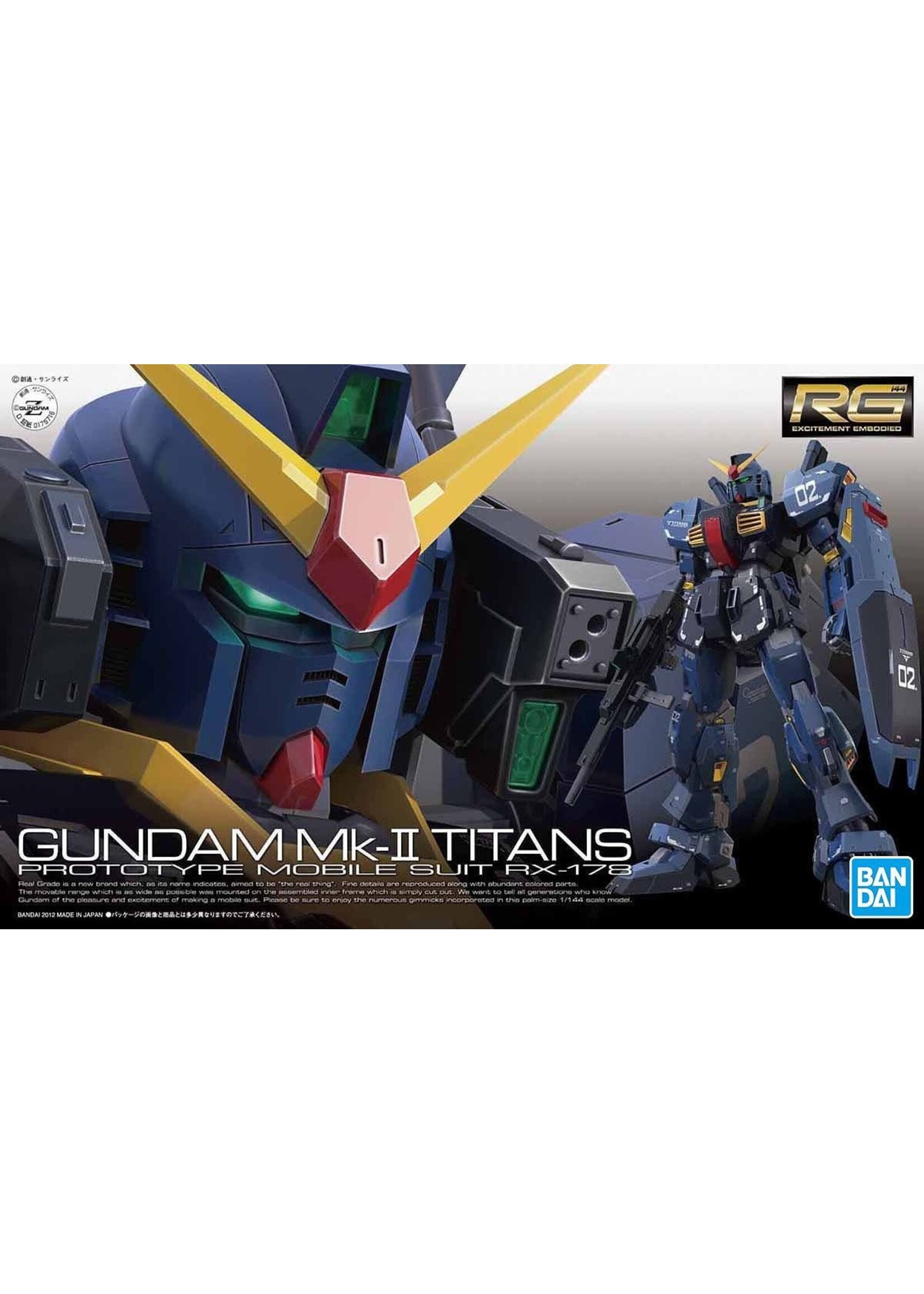 Bandai BNDAI2166337 RG #07 RX-178 Gundam MK-II Titans (1/144)