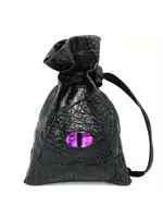 Dice Bag Black Leatherette Purple Eye