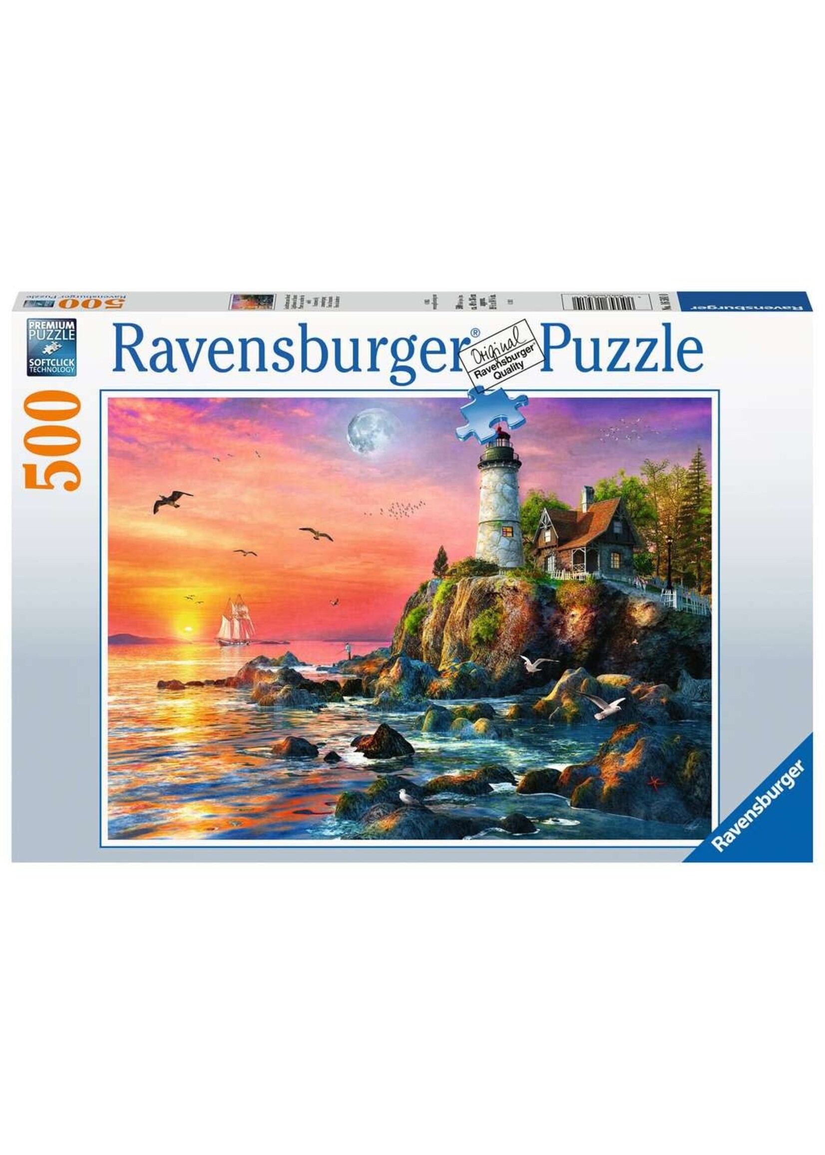 Ravensburger RAV12000217 Lighthouse at Sunset (Puzzle500)