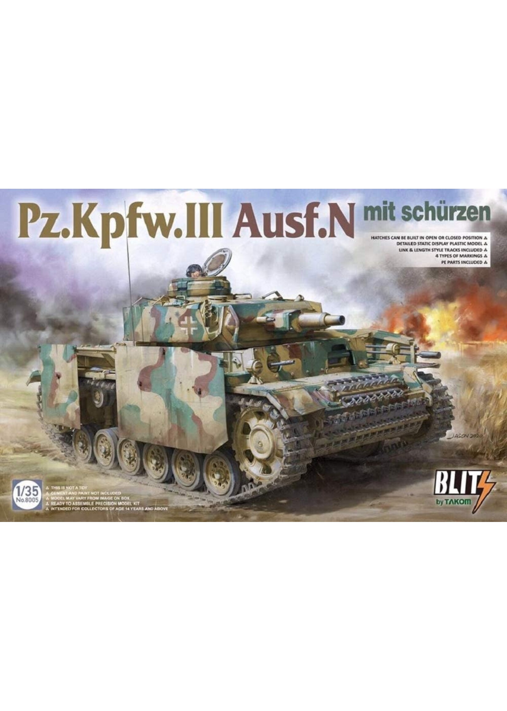 Takom TAK8005 Pz.Kpfw.III Ausf.N with Schurzen