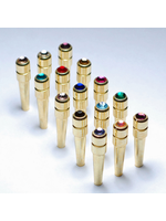 Cribbage Pegs Brass with Crystal Tops (6 pegs in 2 colors)