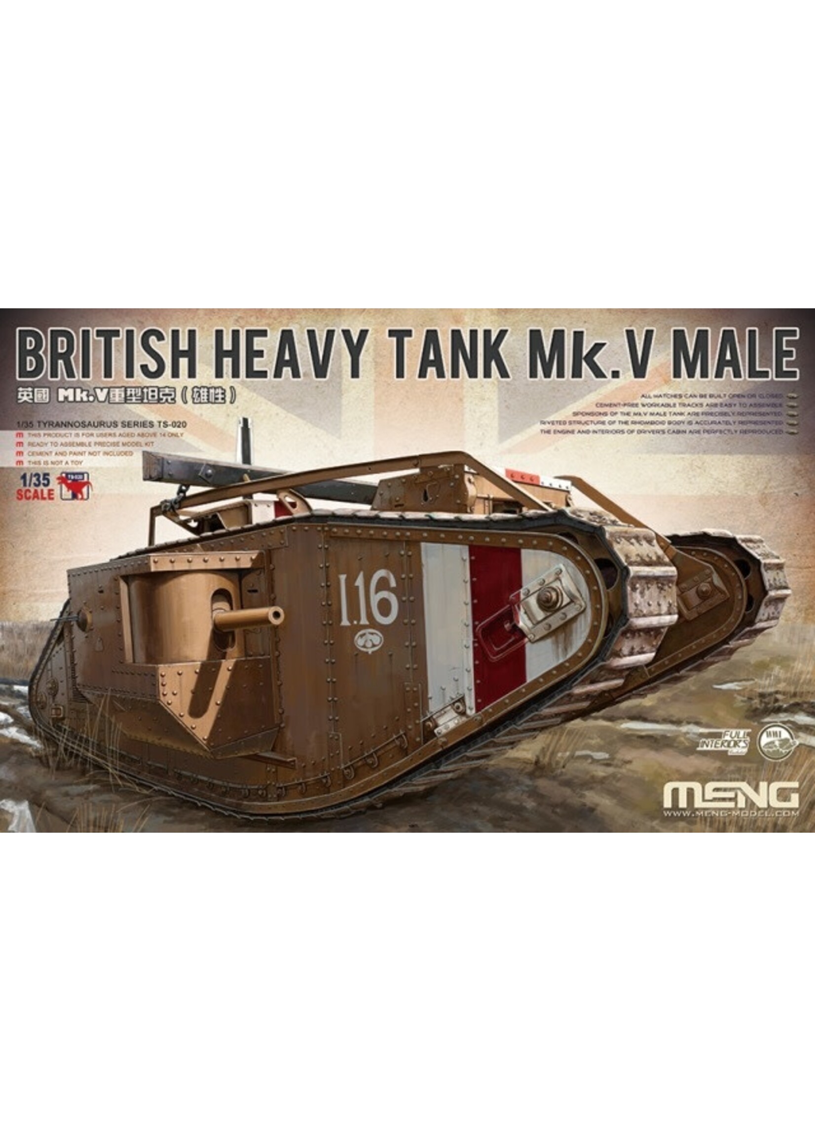 MENG MENGTS020 British Heavy Tank Mk.V Male (1/35)