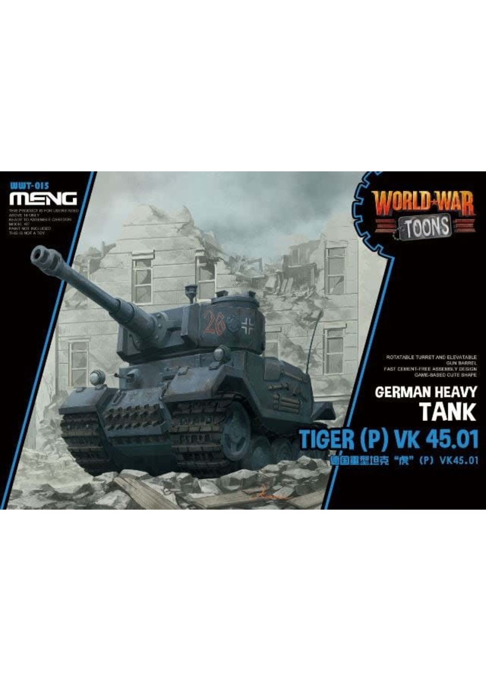 MENG MENGWWT015 German Heavy Tank Tiger P World War Toons