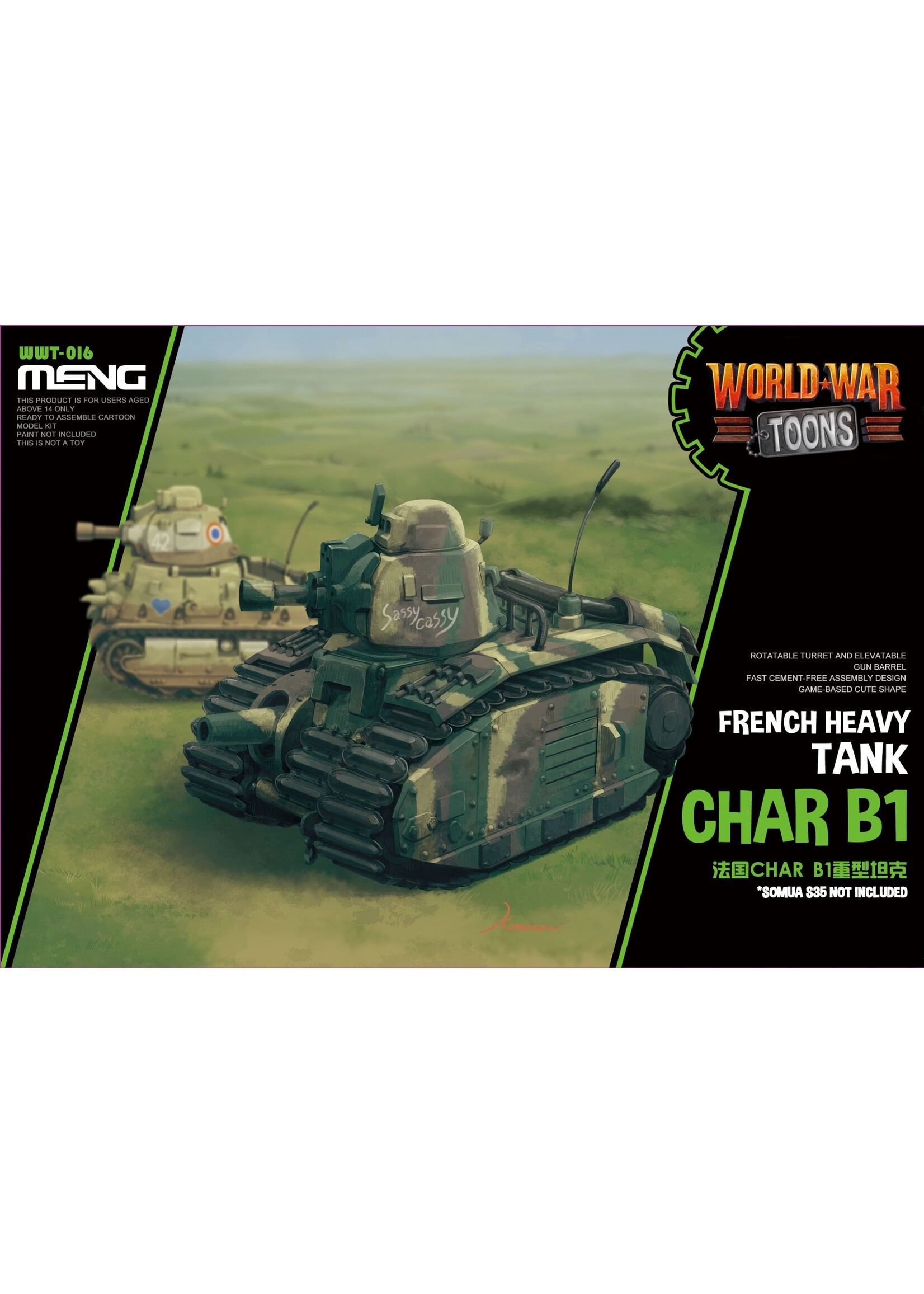 MENG MENGWWT016 French Heavy Tank Char B1 World War Toons