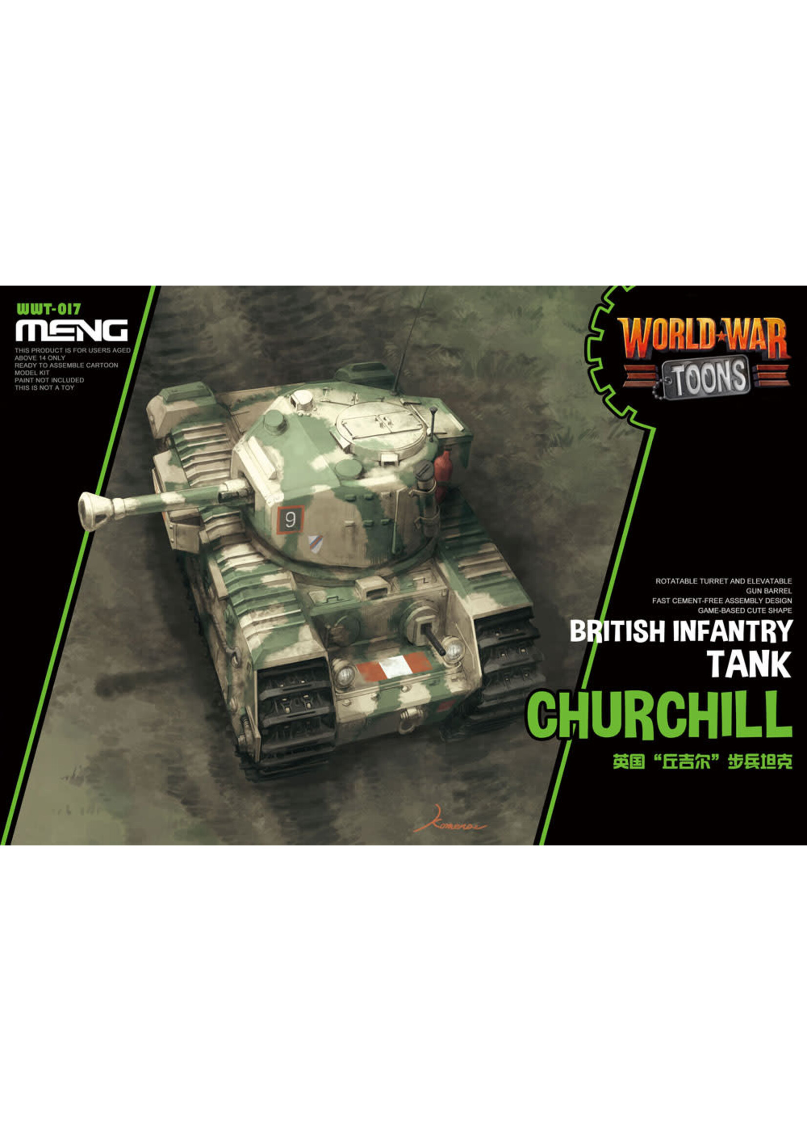 MENG MENGWWT017 British Infantry Tank Churchill World War Toons