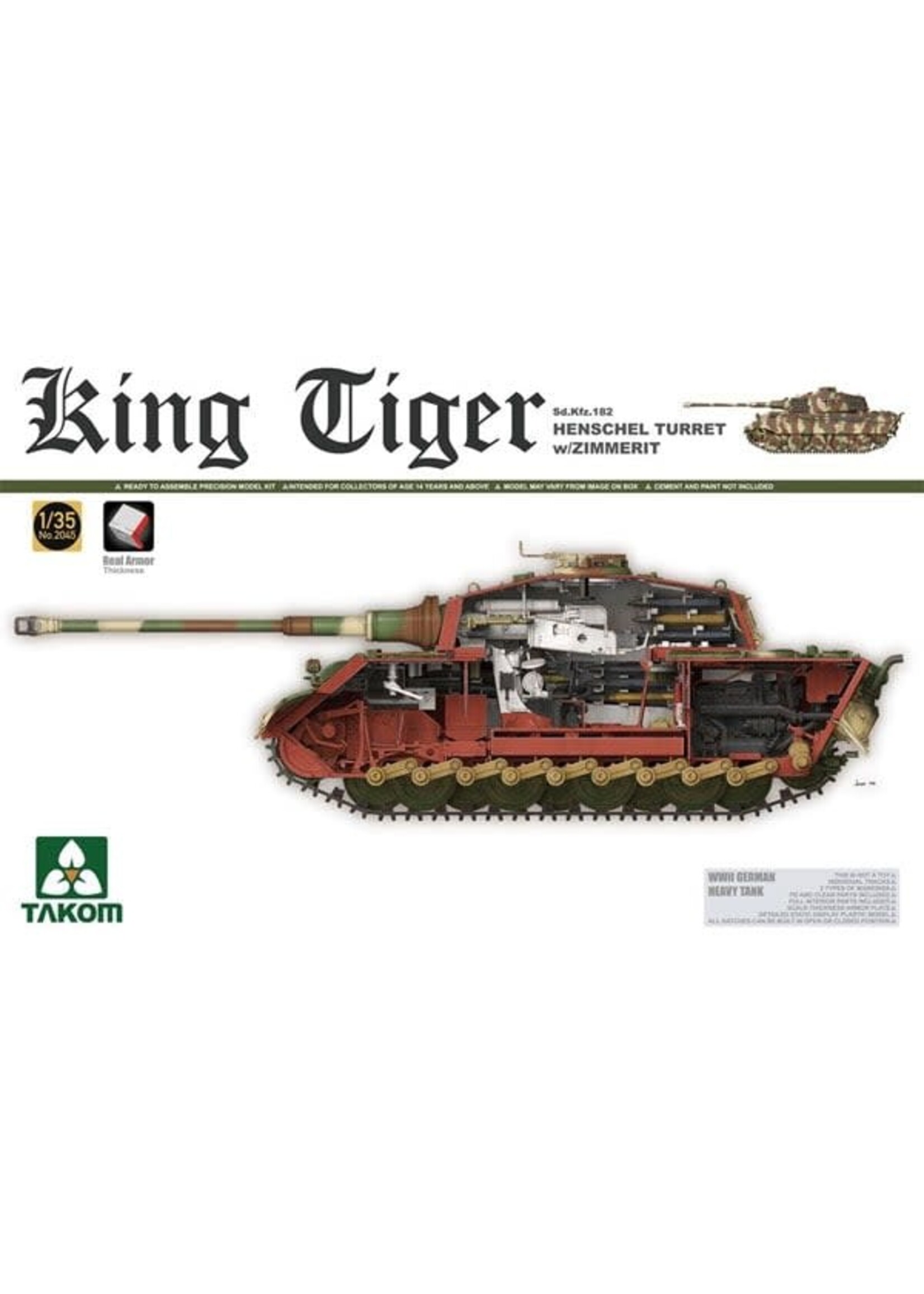 Takom TAK2045S WWII German King Tiger SdKfz 182 Henschel (1/35)