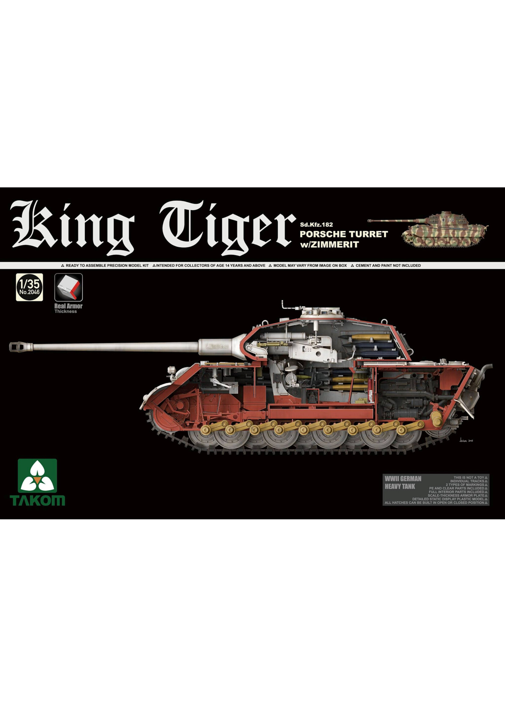 Takom TAK2046 King Tiger Porsche Turret (1/35)