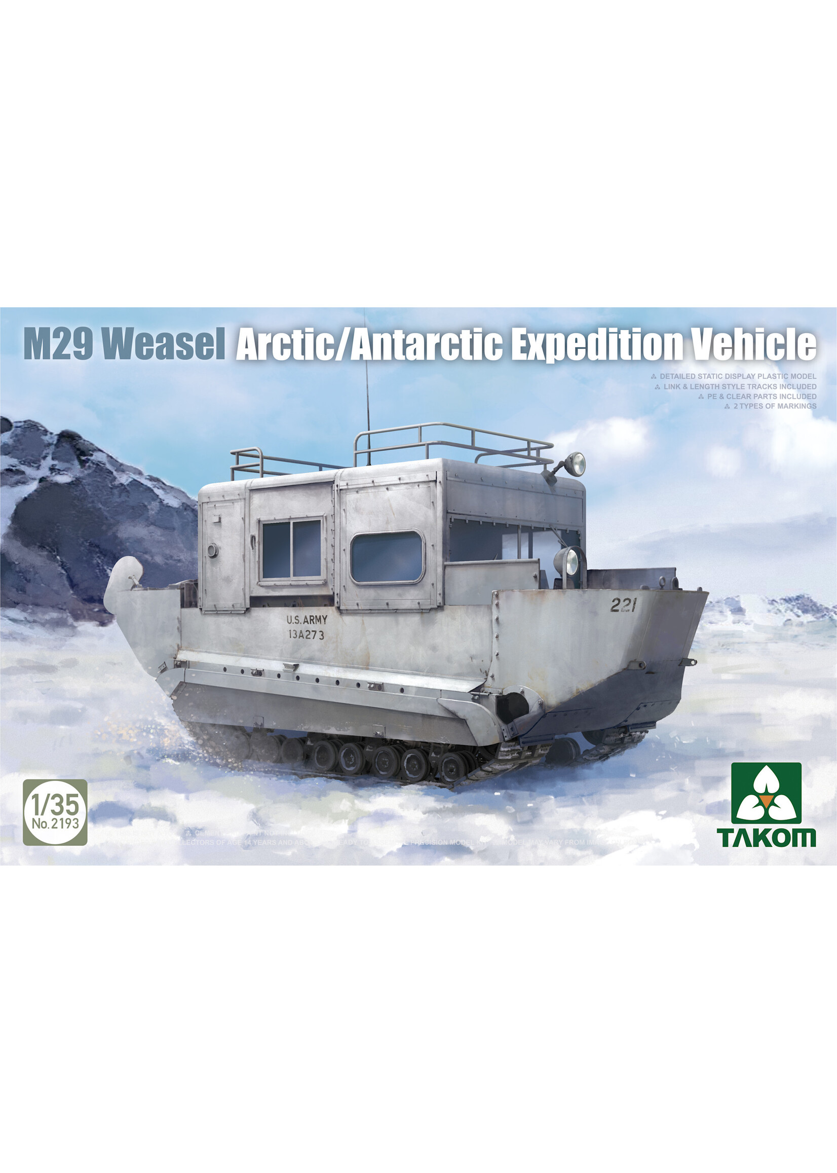 Takom TAK2193 M29 Weasel Arctic/Antarctic Expedition Vehicle (1/35)