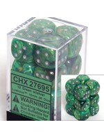 Chessex ***Dice 16mm 27695 12pc Lustrous Green/Silver