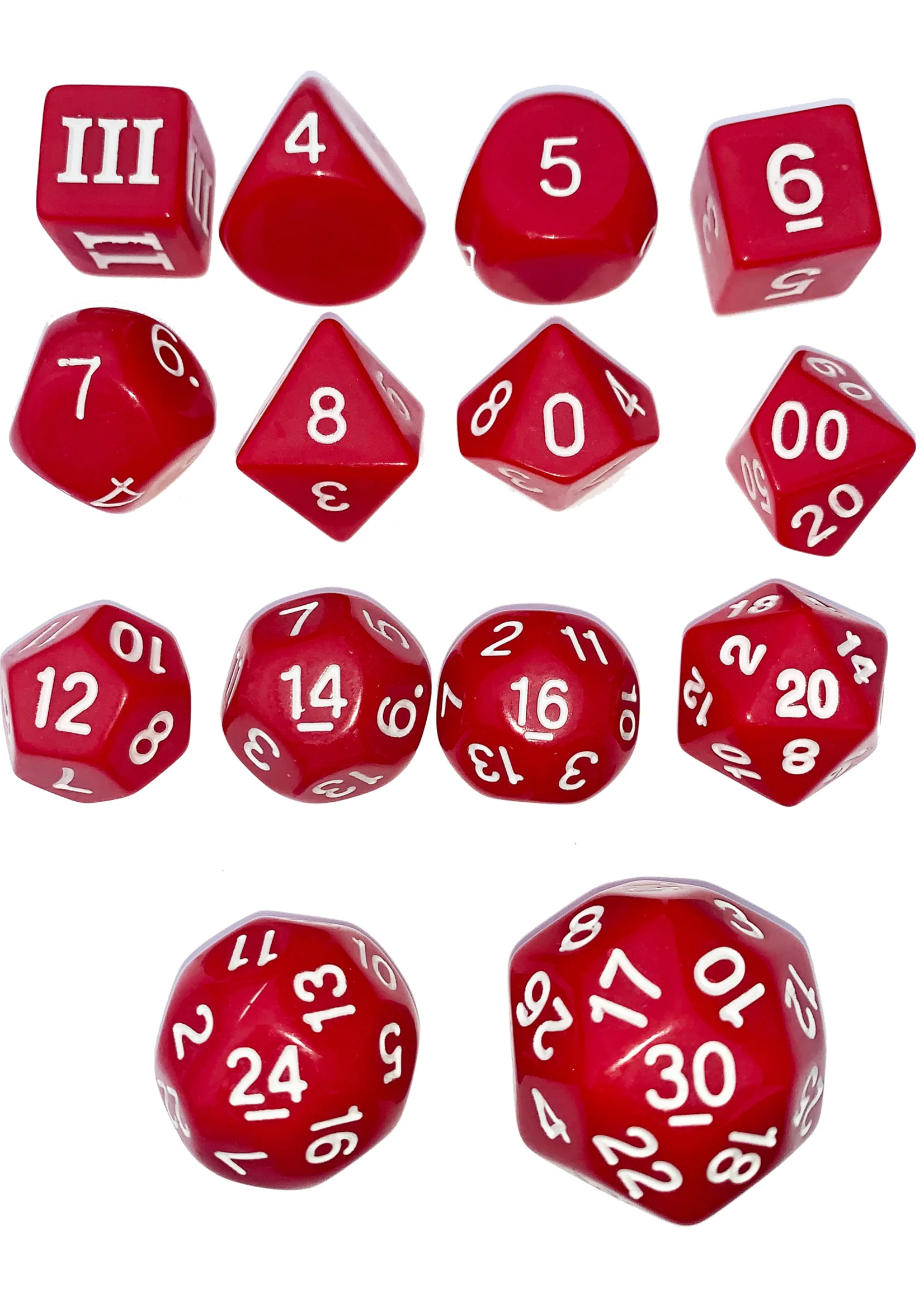 Dice RPG IMP107 14pc Opaque Red