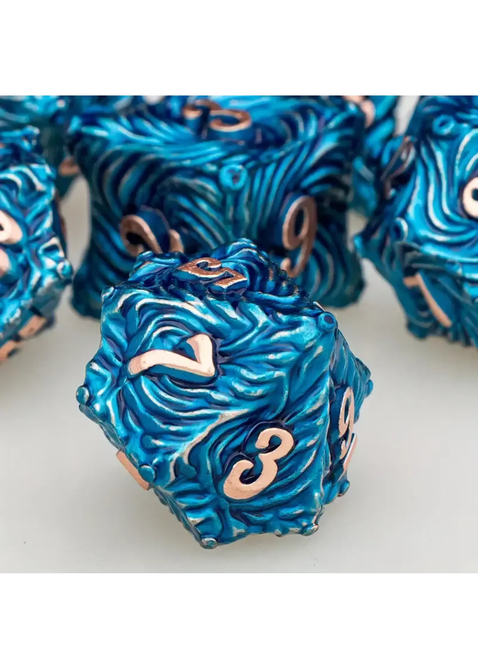 Dice RPG 7pc Metal Vortex Blue