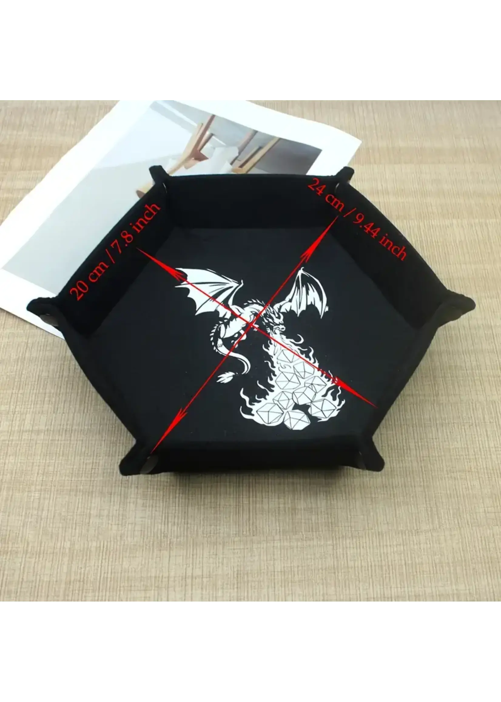 Dice Tray Felt Dice Breathing Dragon
