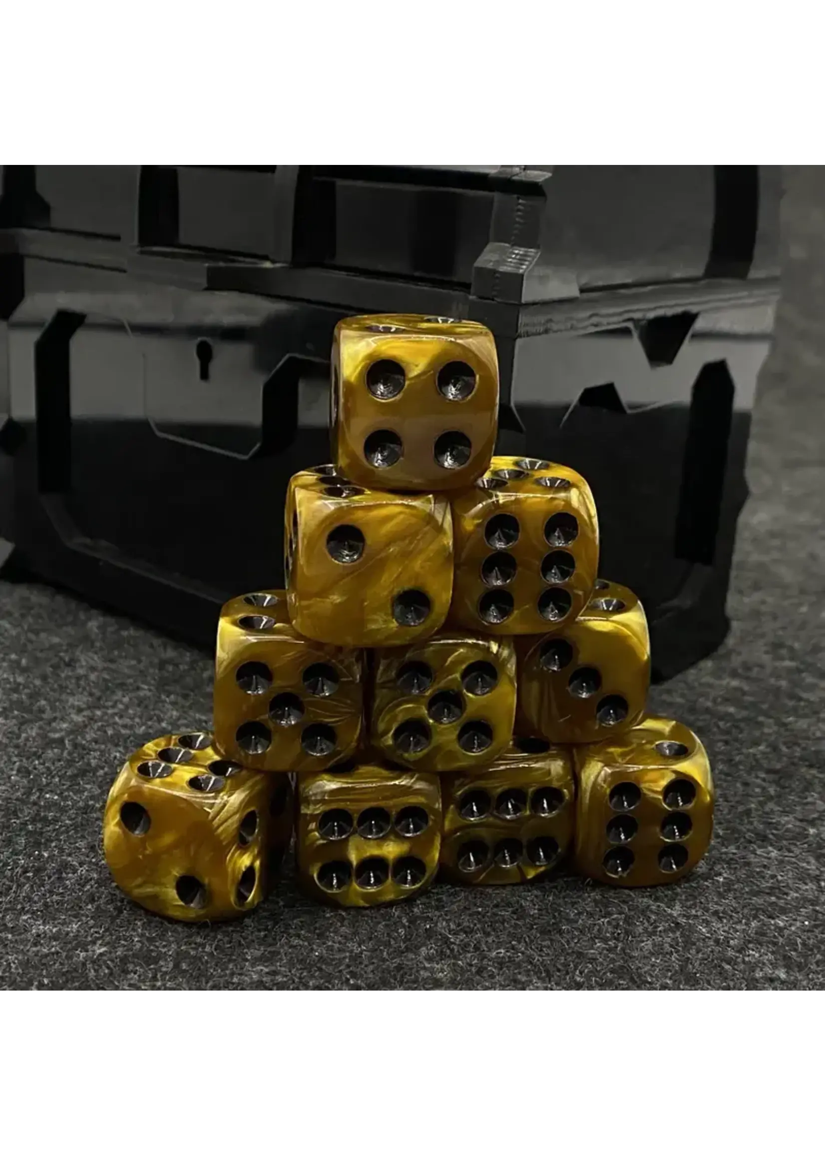 Dice 16mm HT265013 10pc Golden Yellow Black