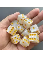 Dice 16mm 10pc White Yellow