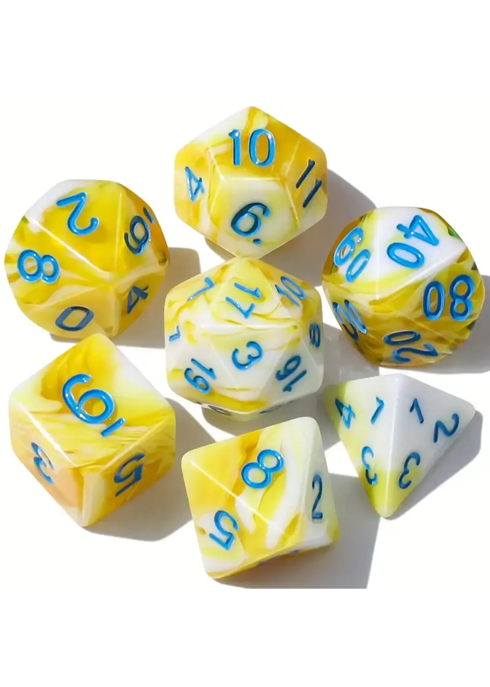Dice RPG FD390197 7pc Yellow White Teal