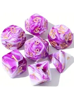Dice RPG FD390197 7pc Purple White Gold