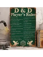 Metal Wall Sign 8x12 Inch D&D Player's Rules