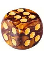 Dice 16mm 10pc Black Gold White