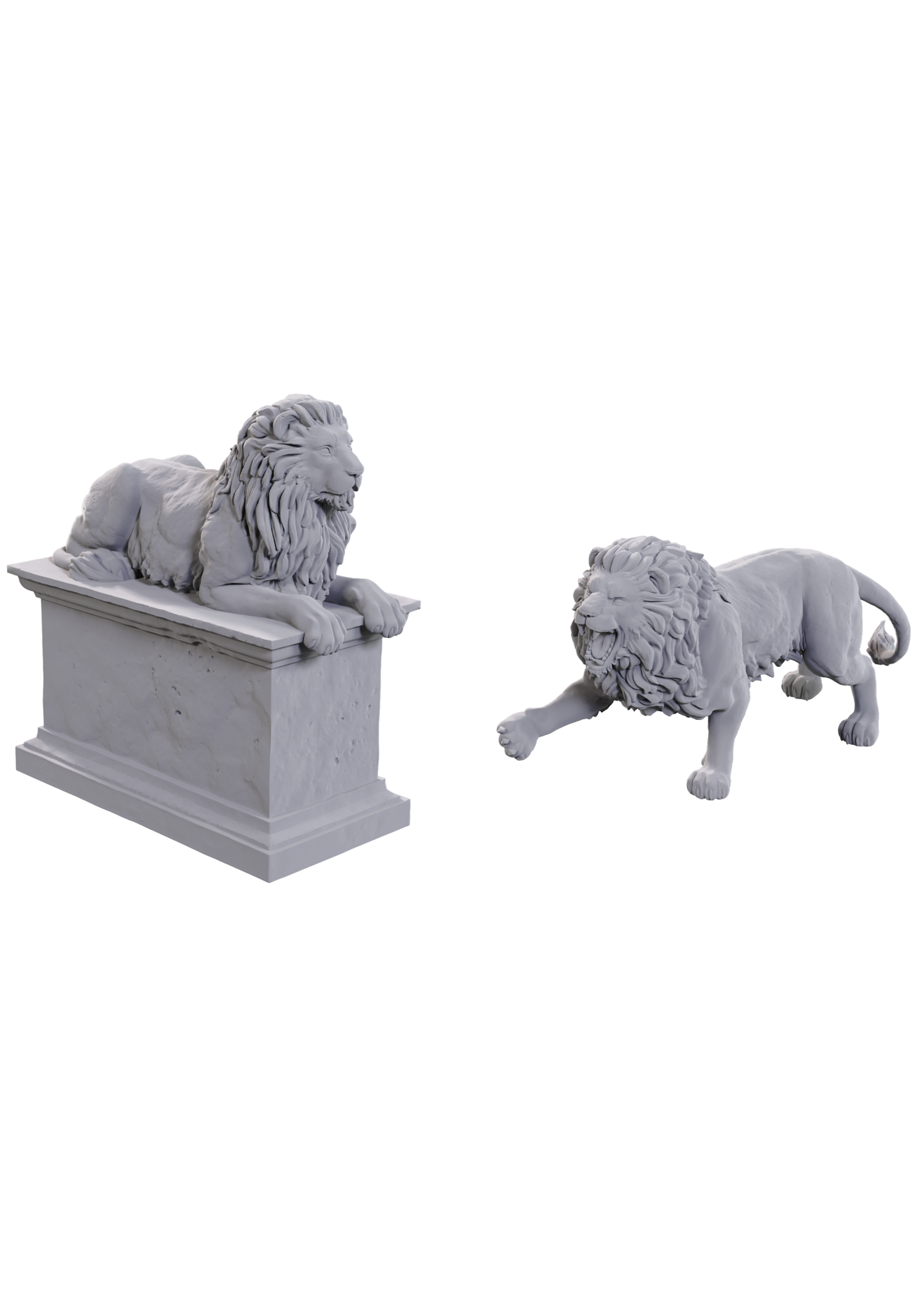 WizKids WK90747 WV24 Stone Lion Statue & Animated Stone Lion